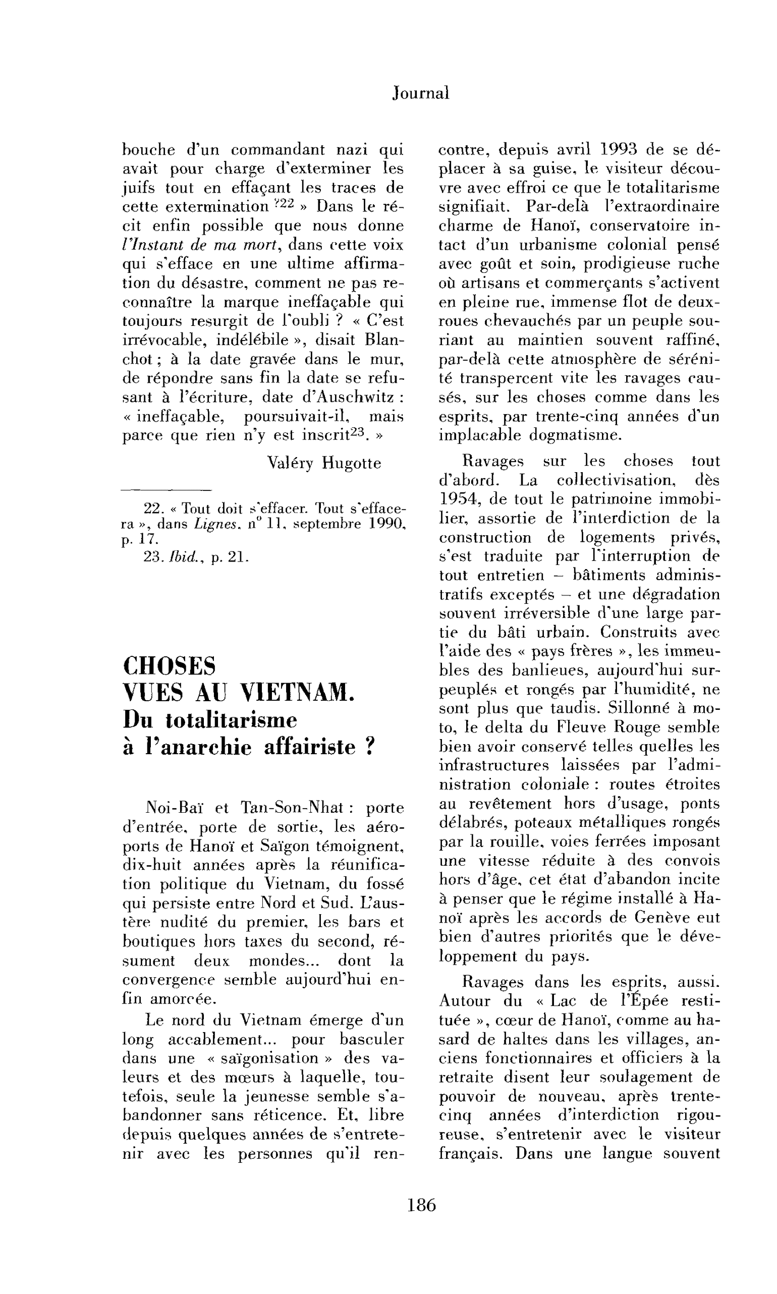 Choses vues au Vietnam. Du totalitarisme à l’anarchie affairiste ?