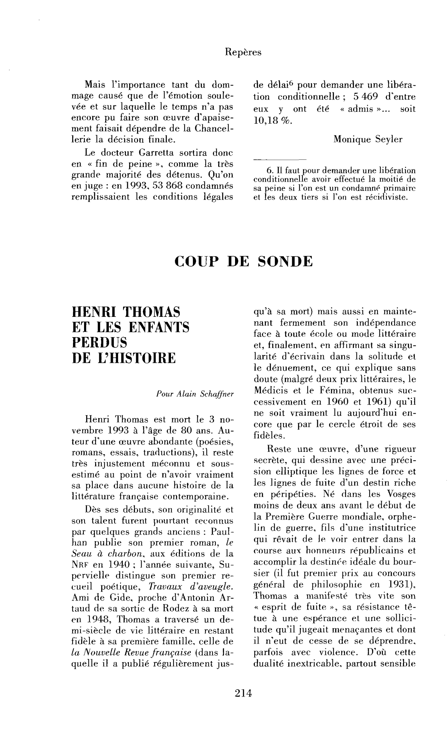 Henri Thomas et les enfants perdus de l’Histoire