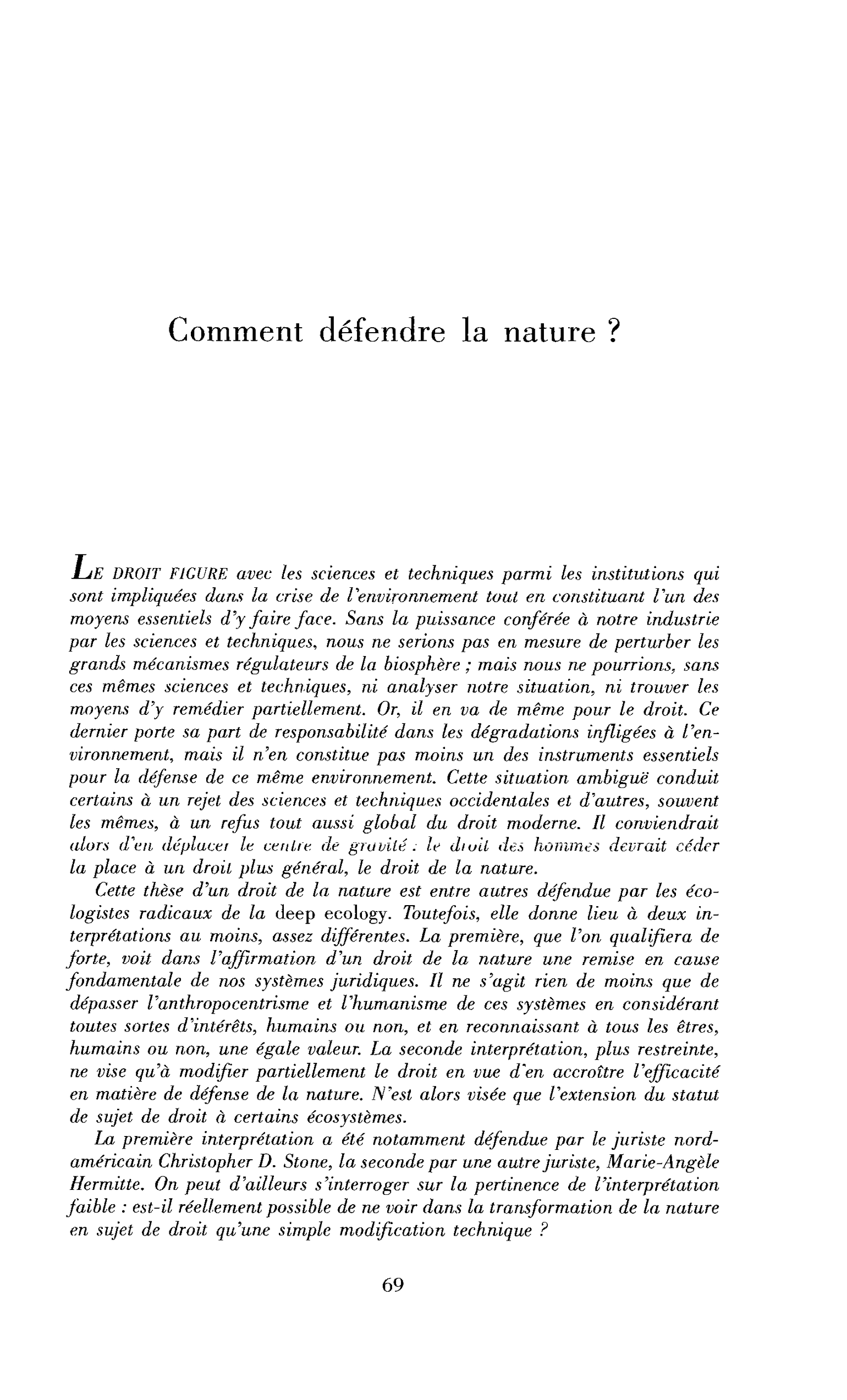 Comment défendre la nature ?