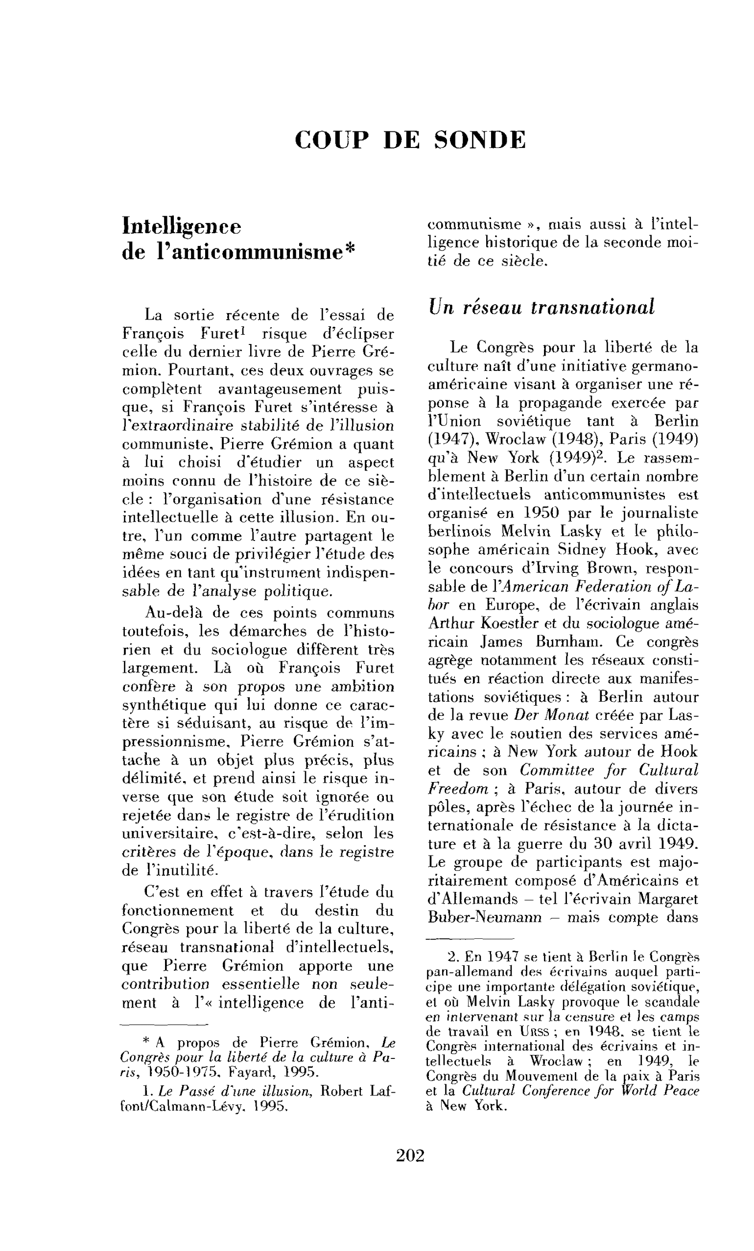 Intelligence de l’anticommunisme