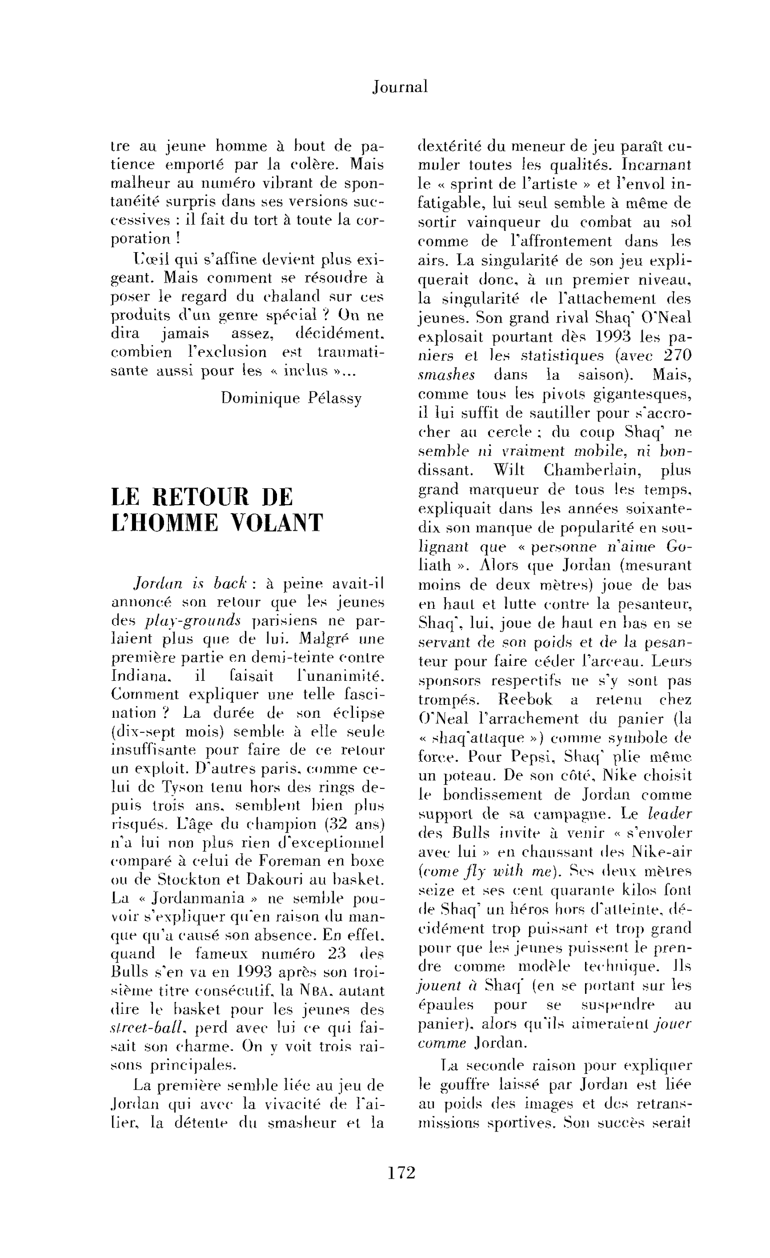 Le retour de l’homme volant