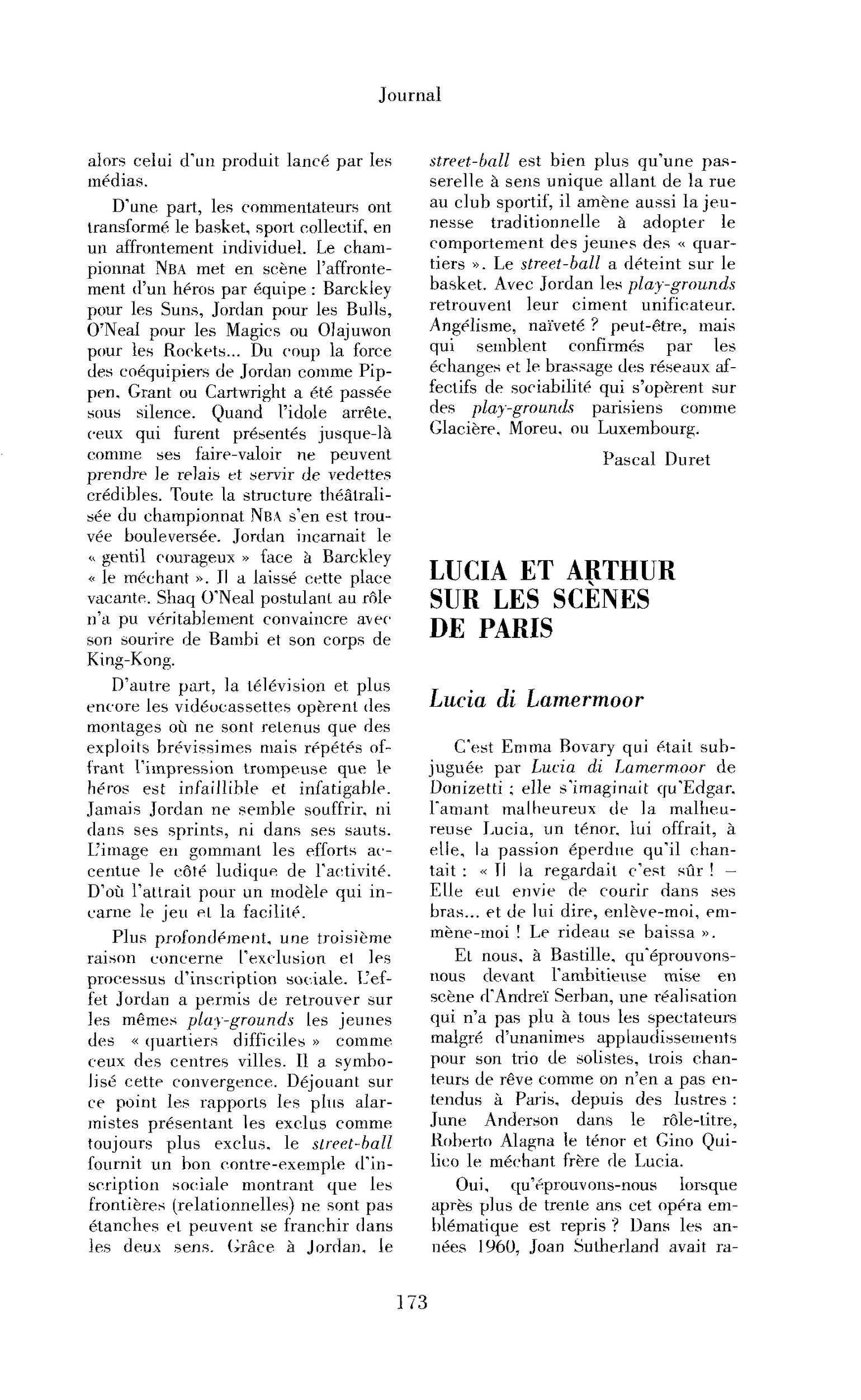 Lucia et Arthur sur les scènes de Paris