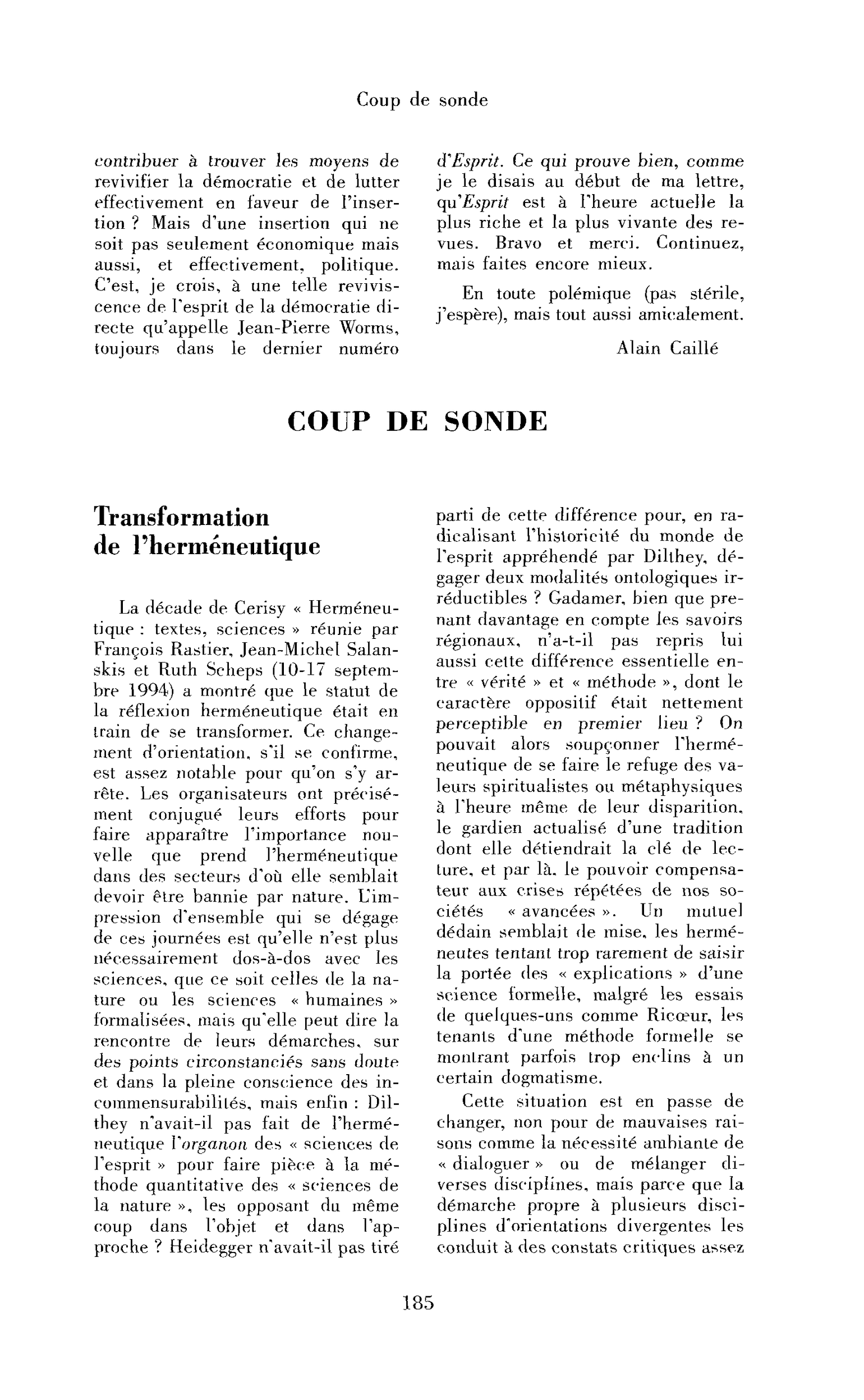 Transformation de l’herméneutique