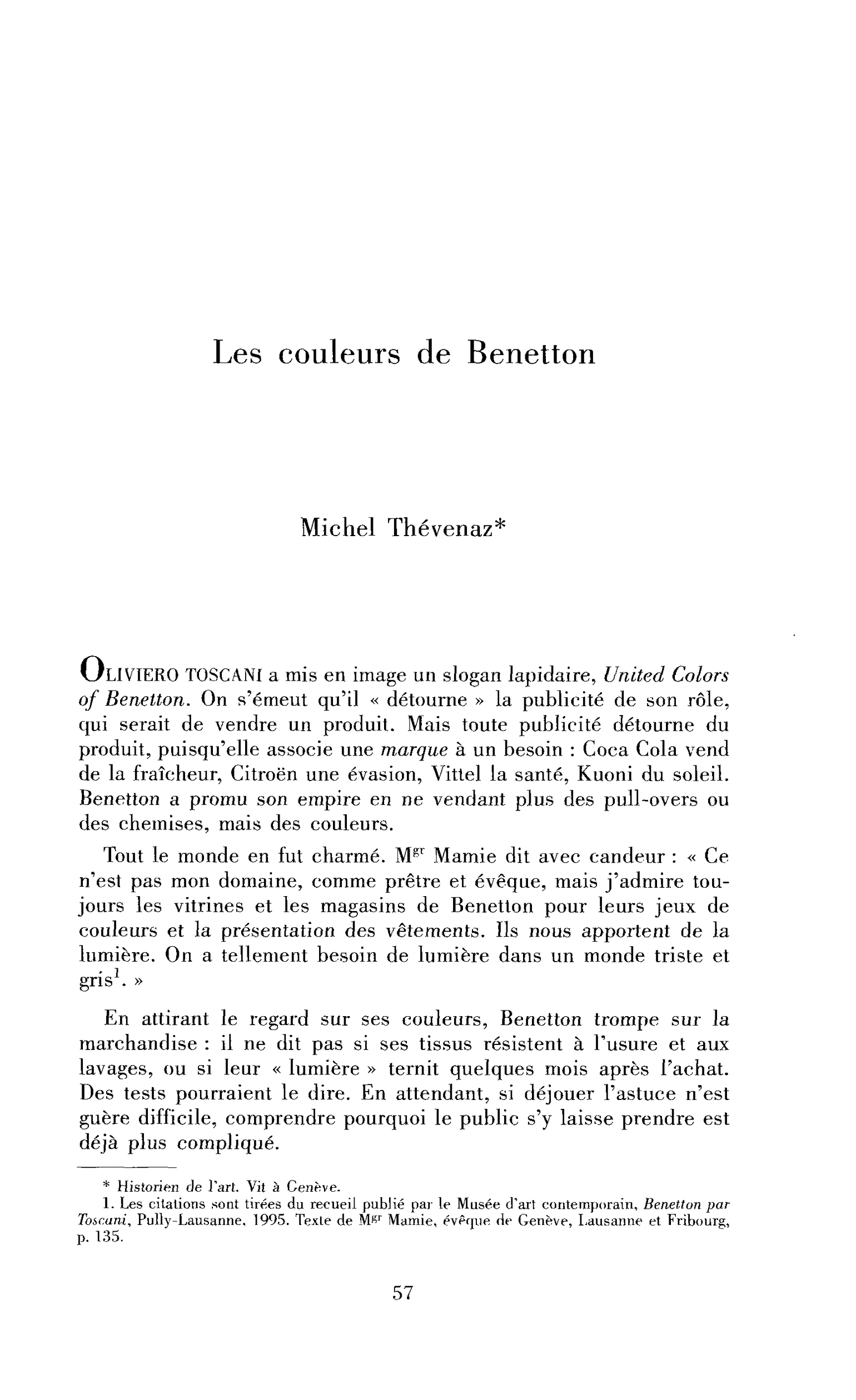 Les couleurs de Benetton
