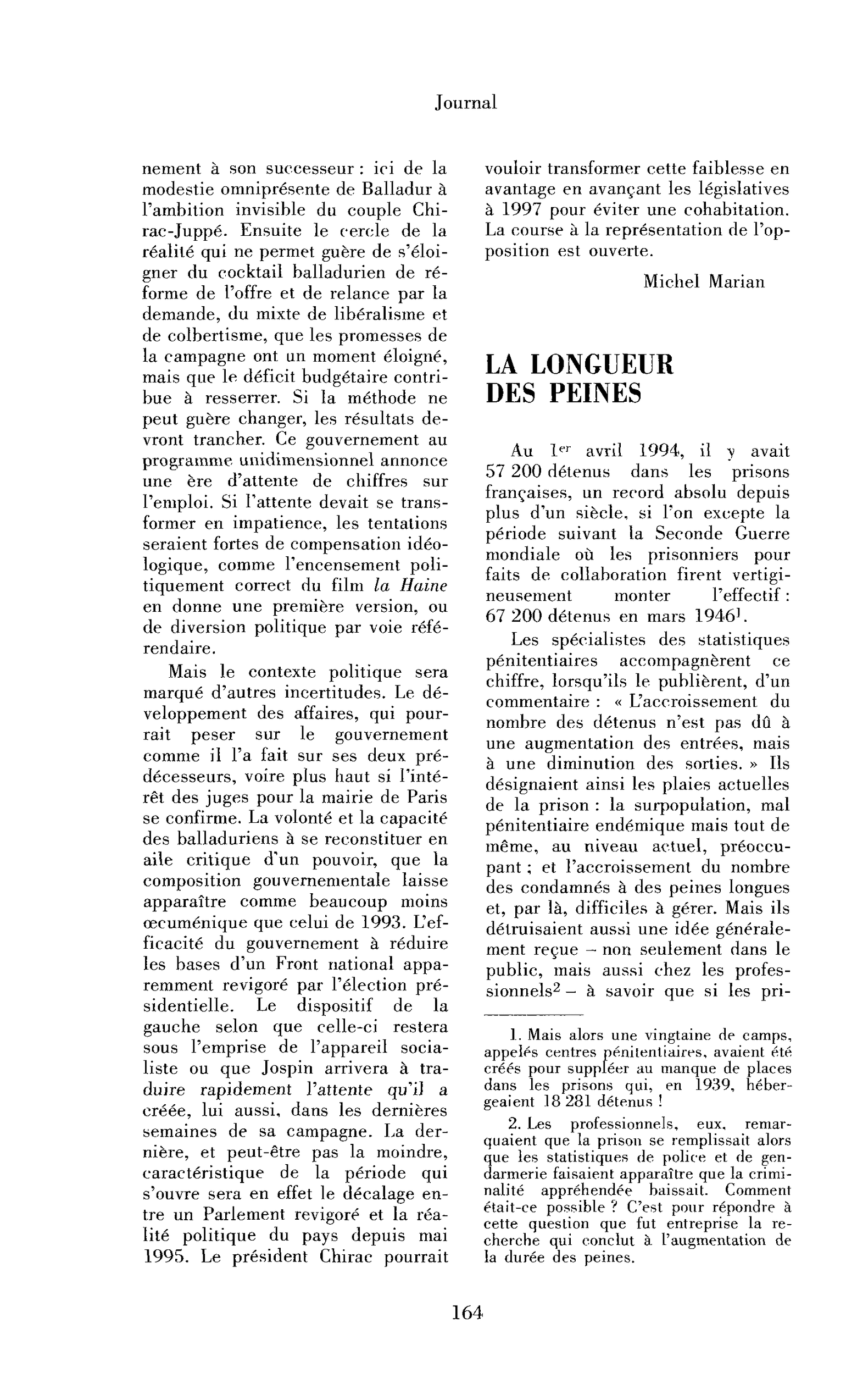 La longueur des peines
