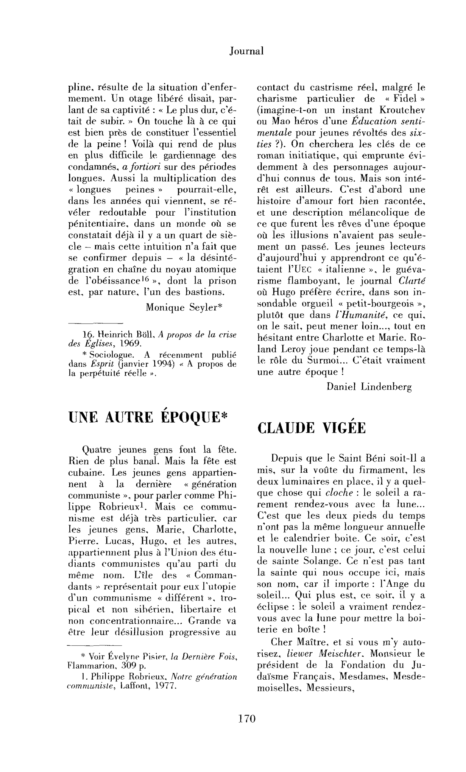 Une autre époque