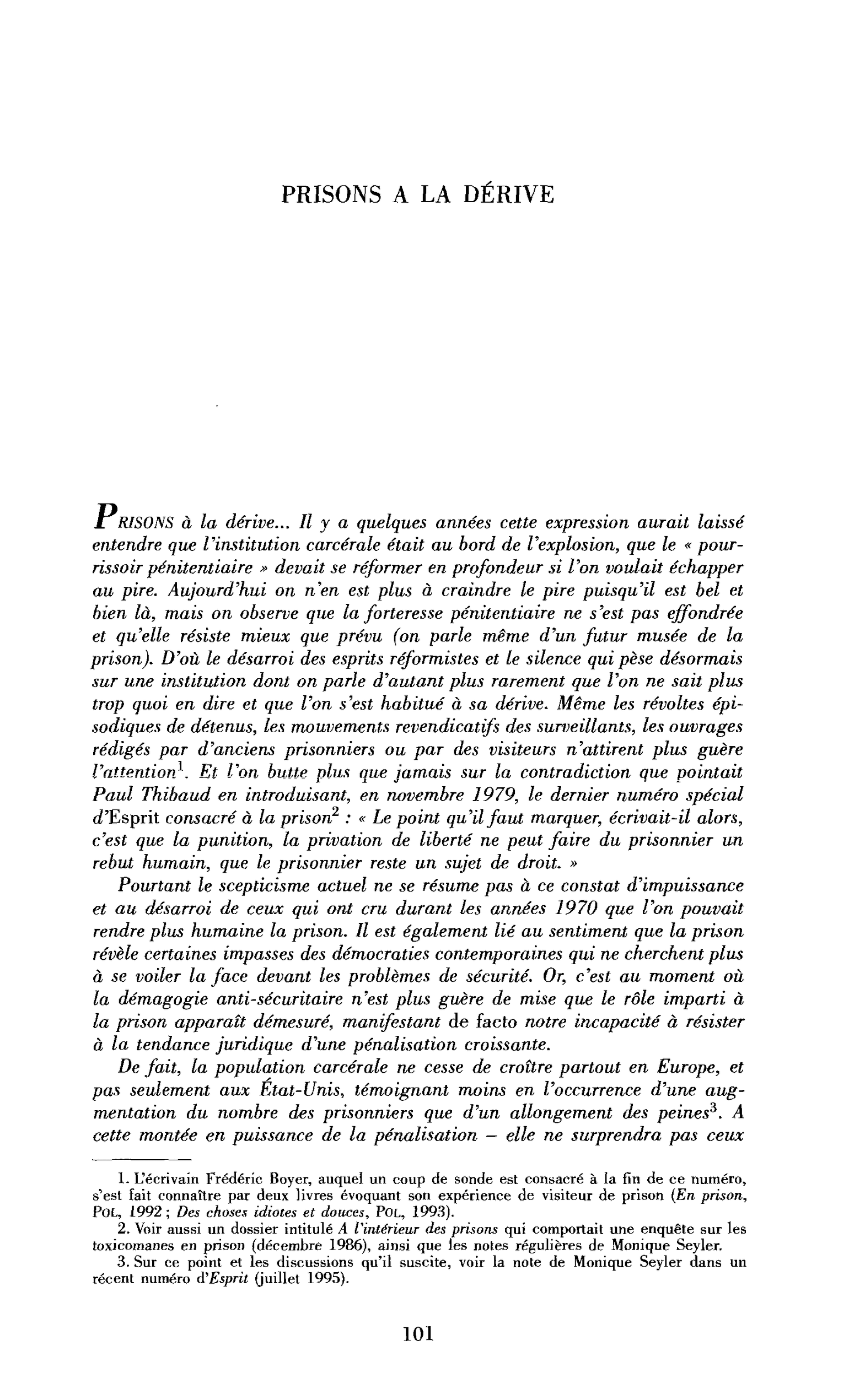 A la dérive…