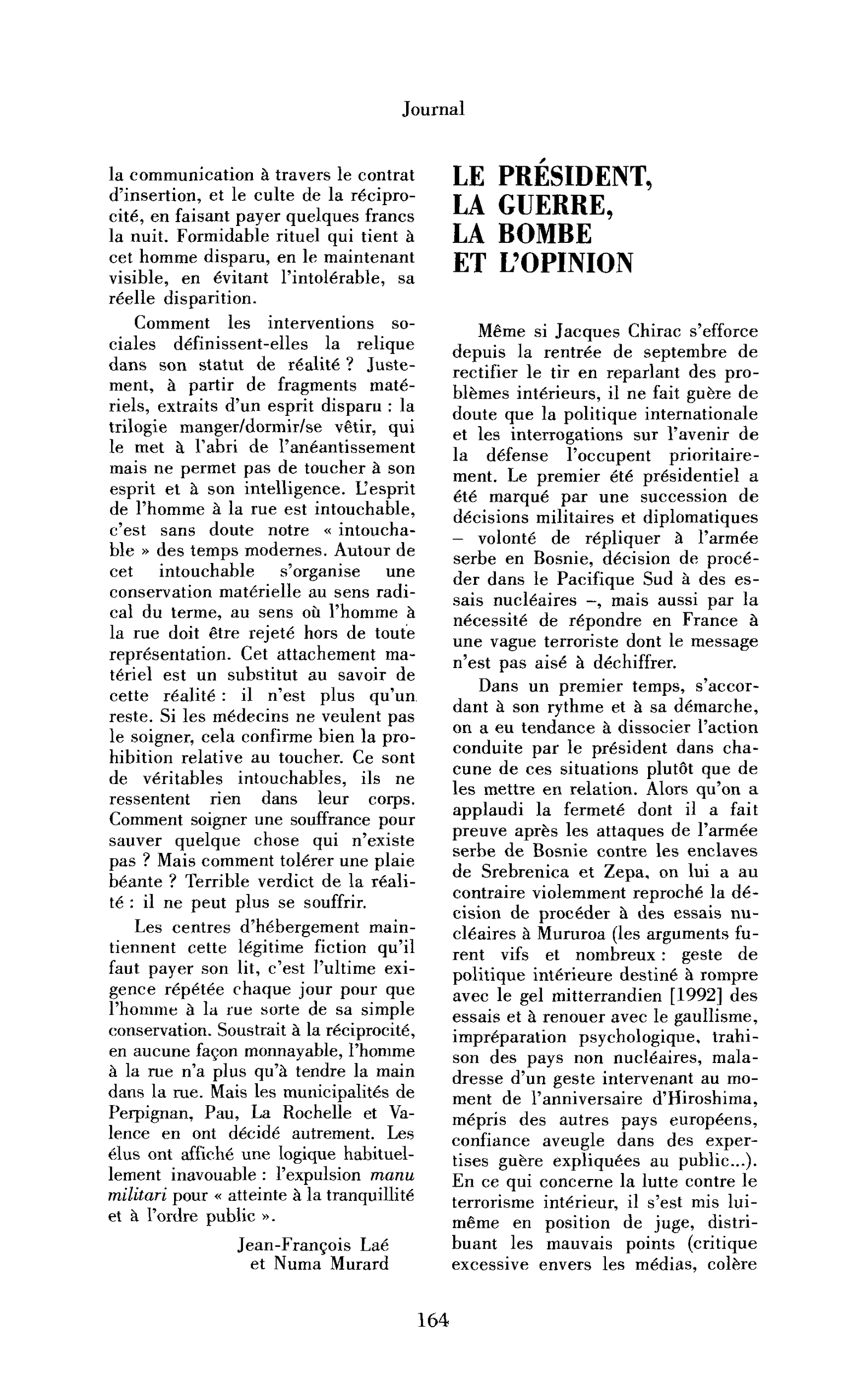 Le président, la guerre, la bombe et l’opinion