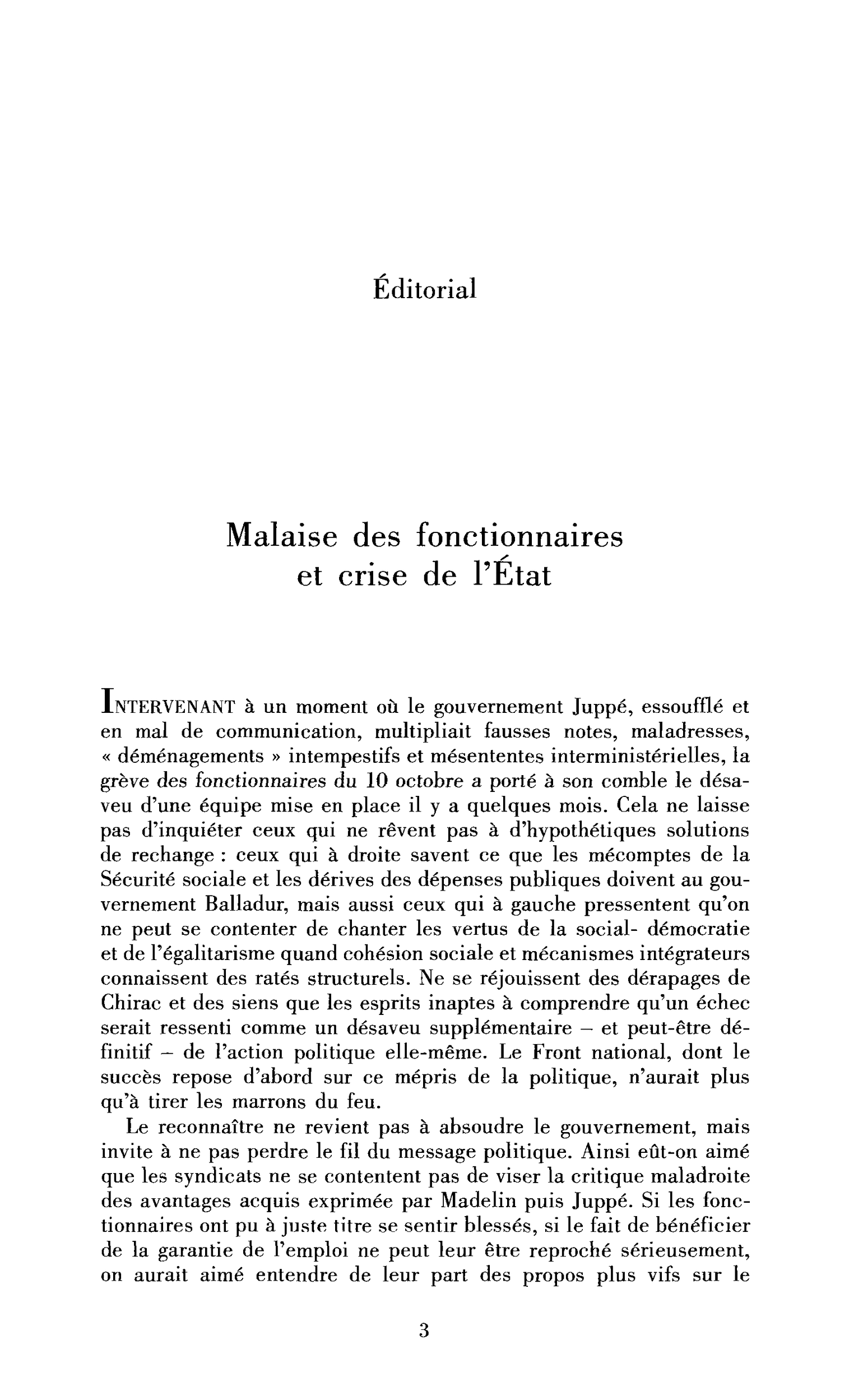 Malaise des fonctionnaires et réforme de l’État