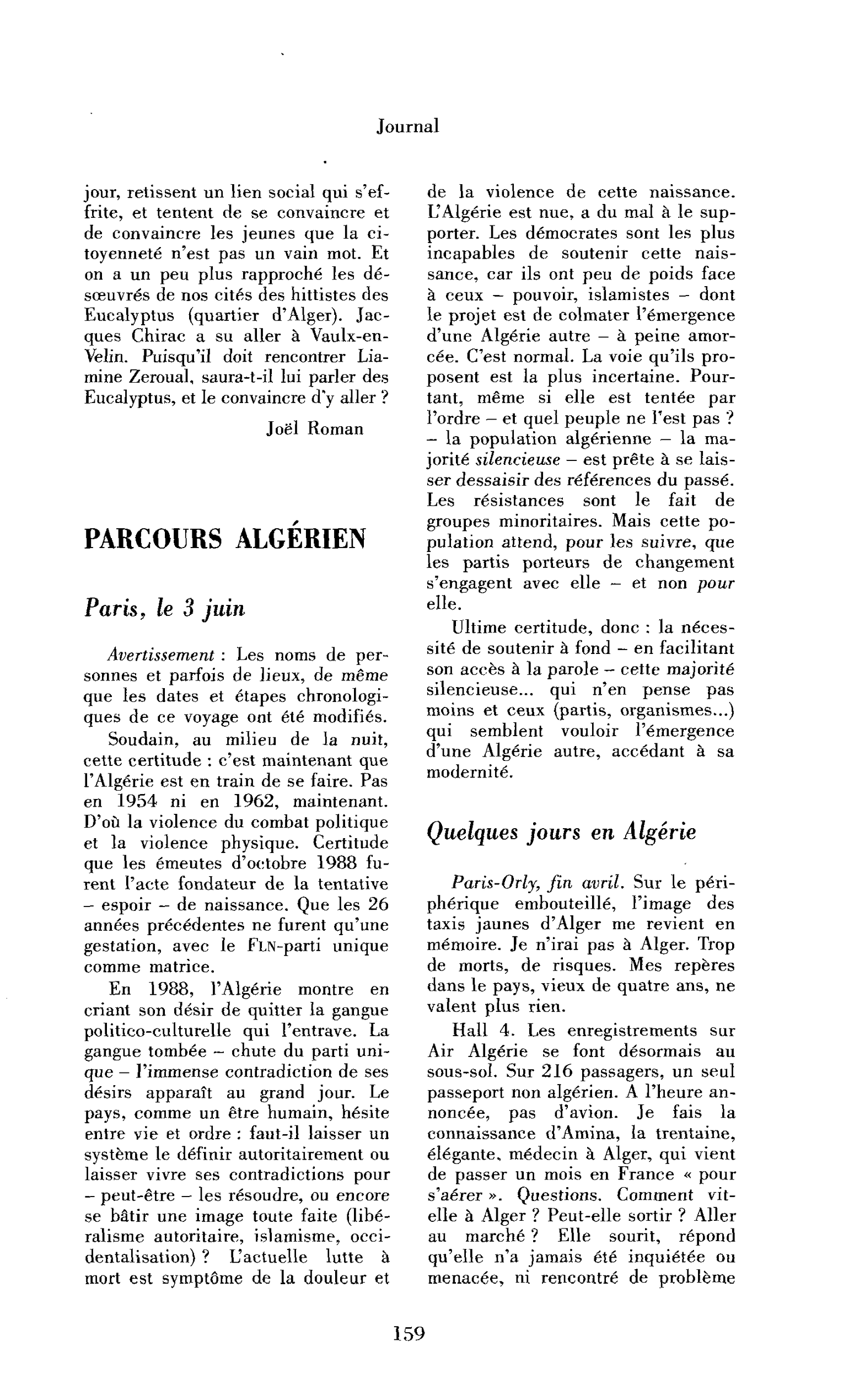 Parcours algérien