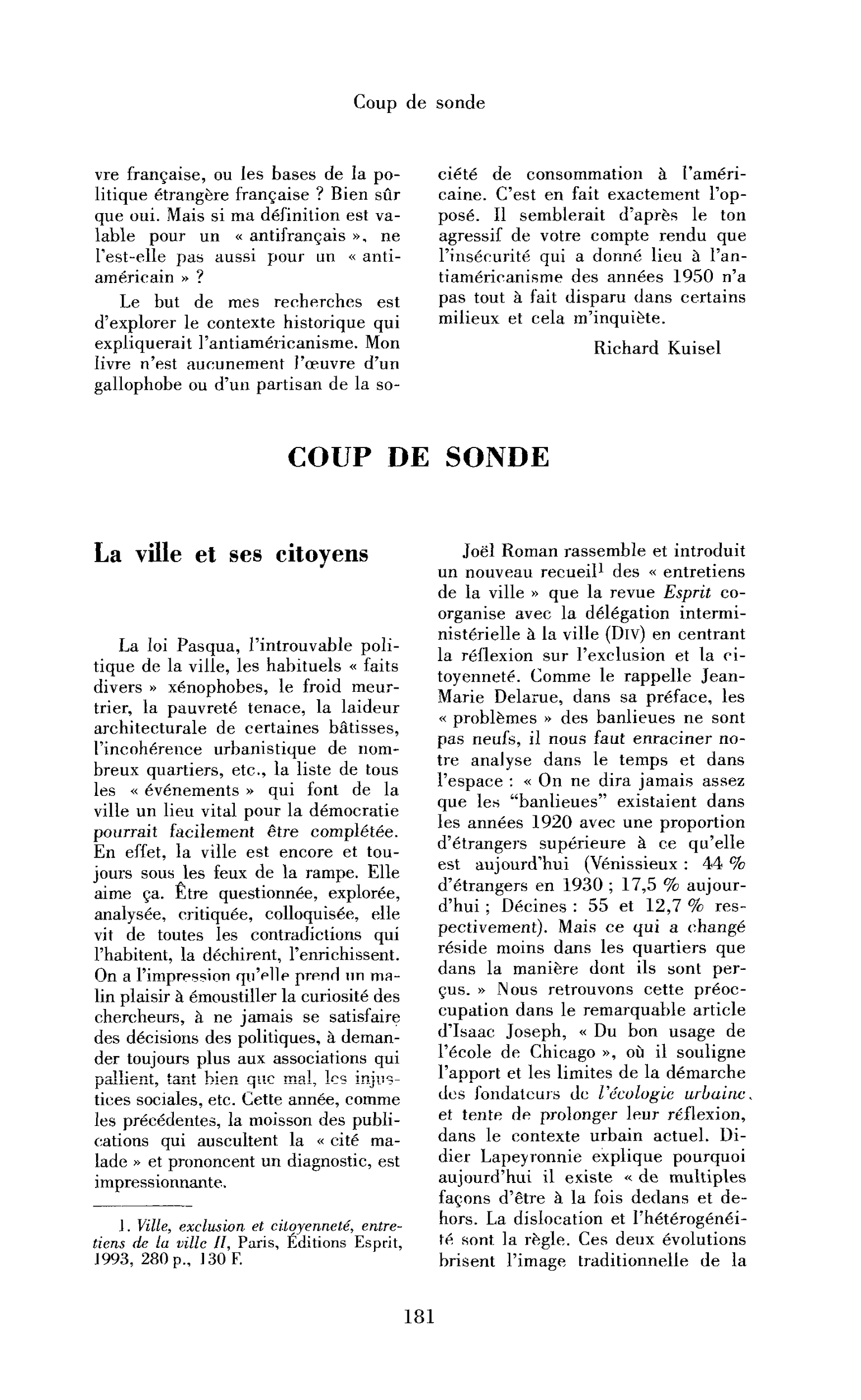 La ville et ses citoyens