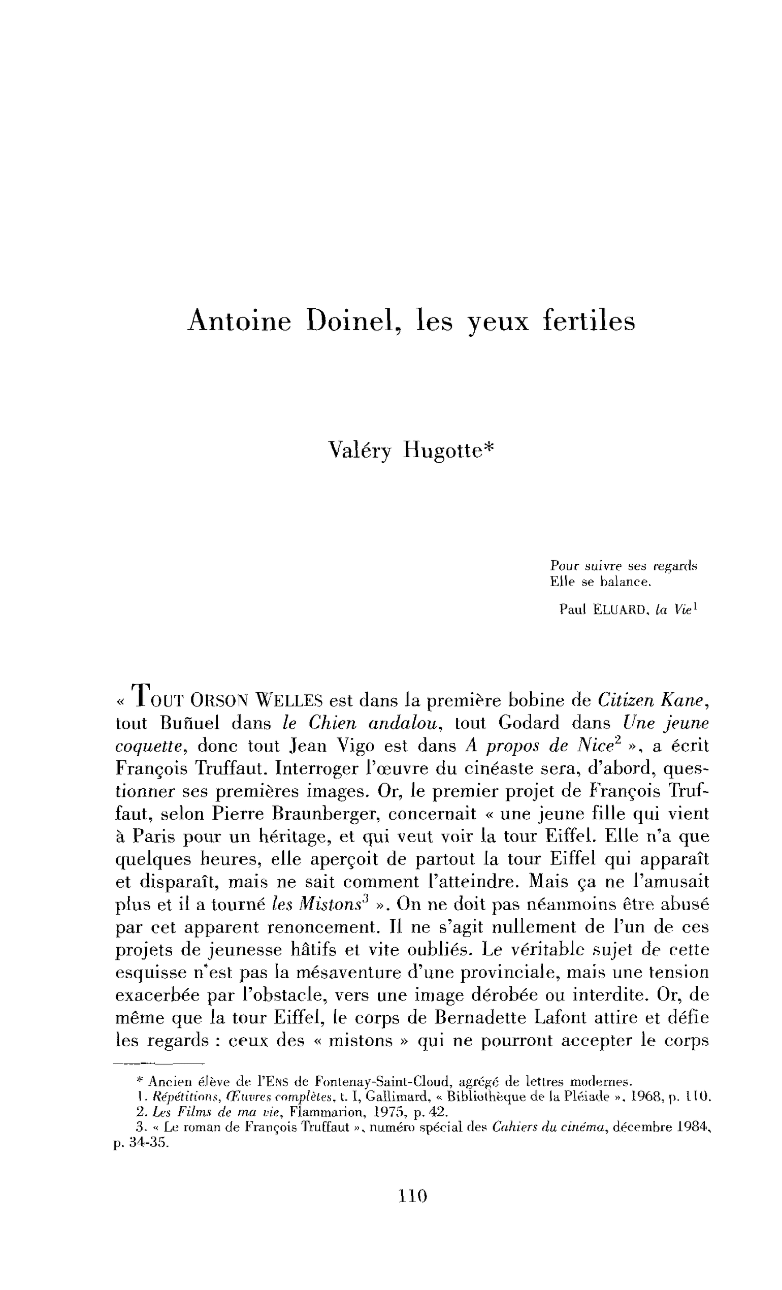 Antoine Doinel, les yeux fertiles