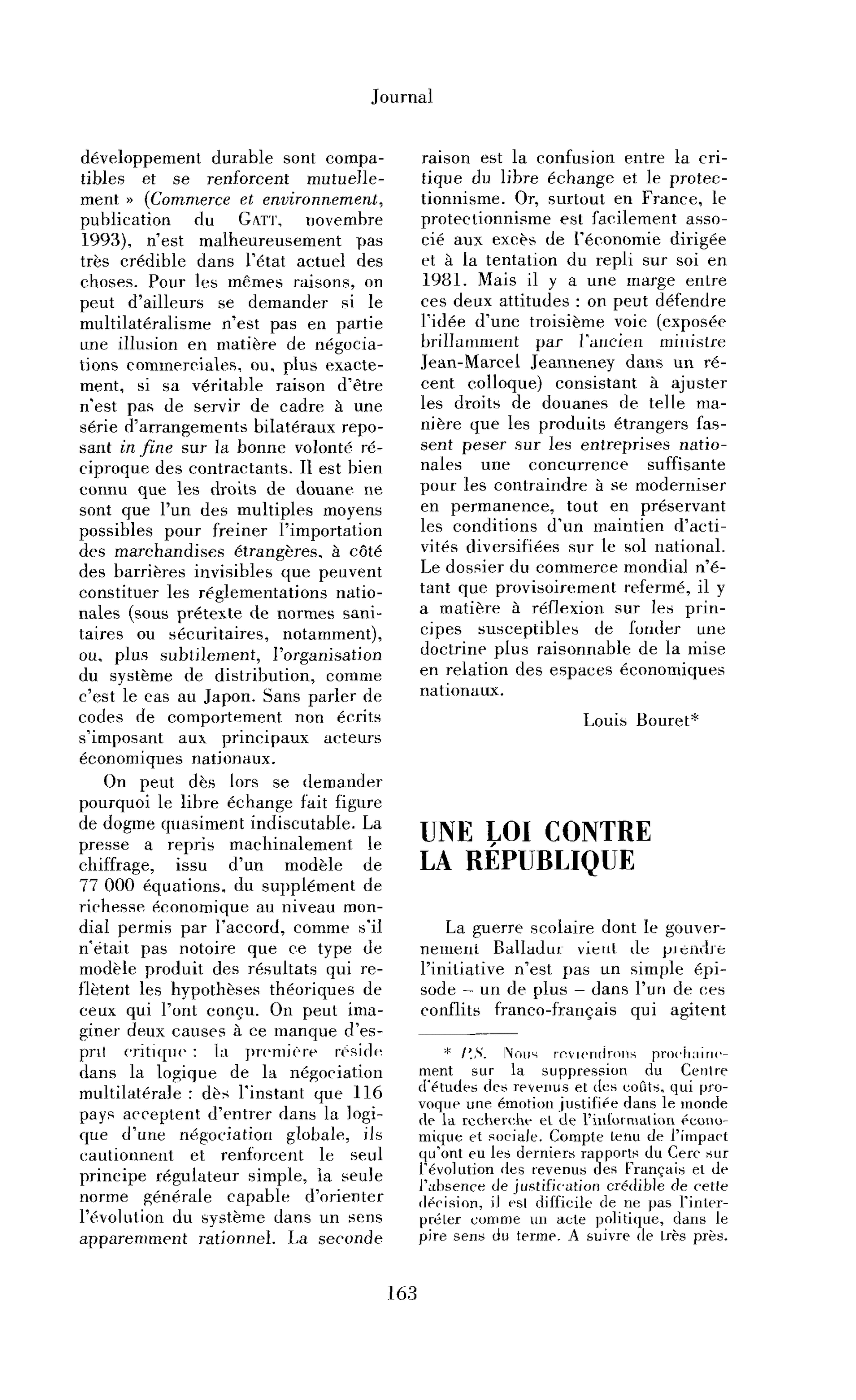 Une loi contre la République
