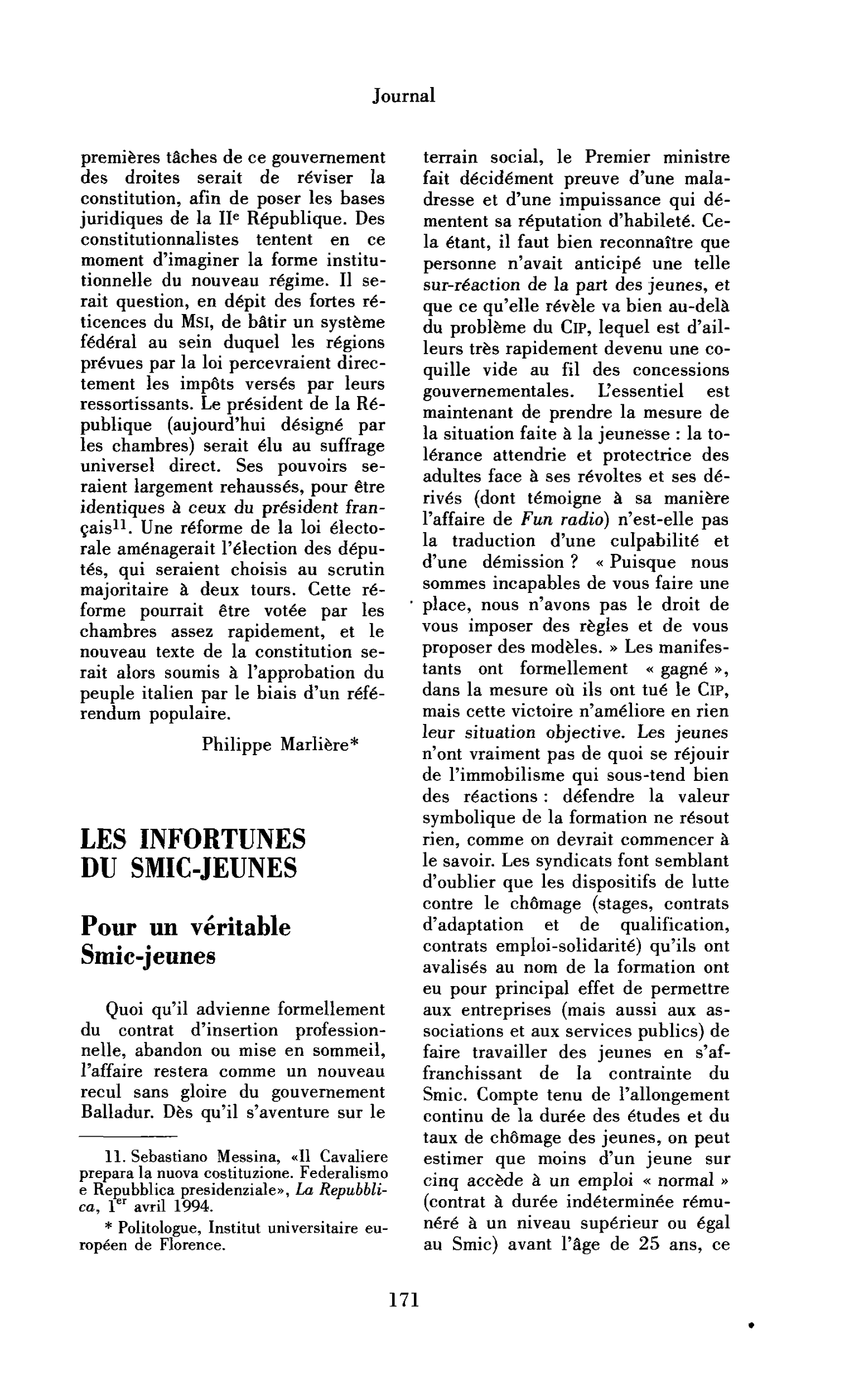 Les infortunes du Smic-jeunes