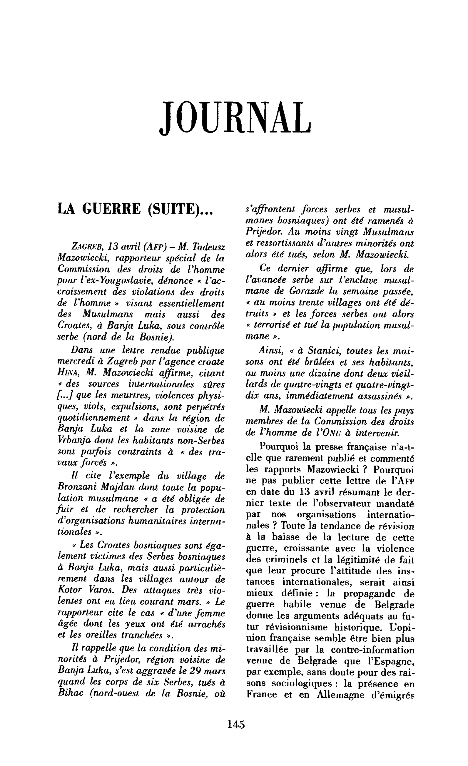 La guerre (suite)…