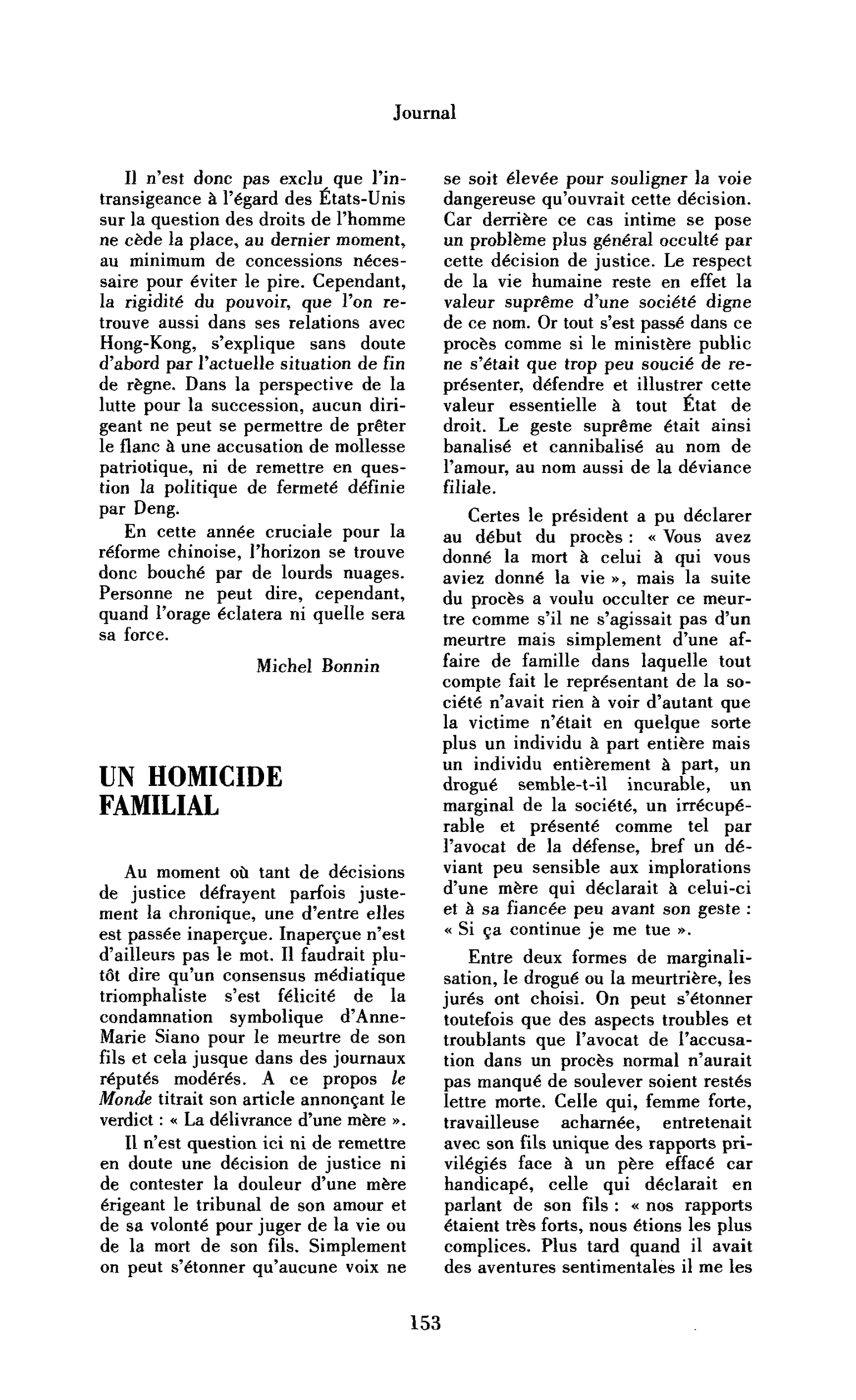 Un homicide familial