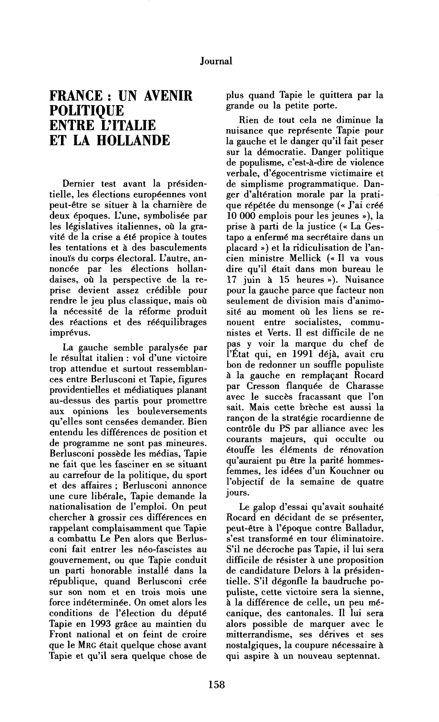 France : un avenir politique entre l’Italie et la Hollande