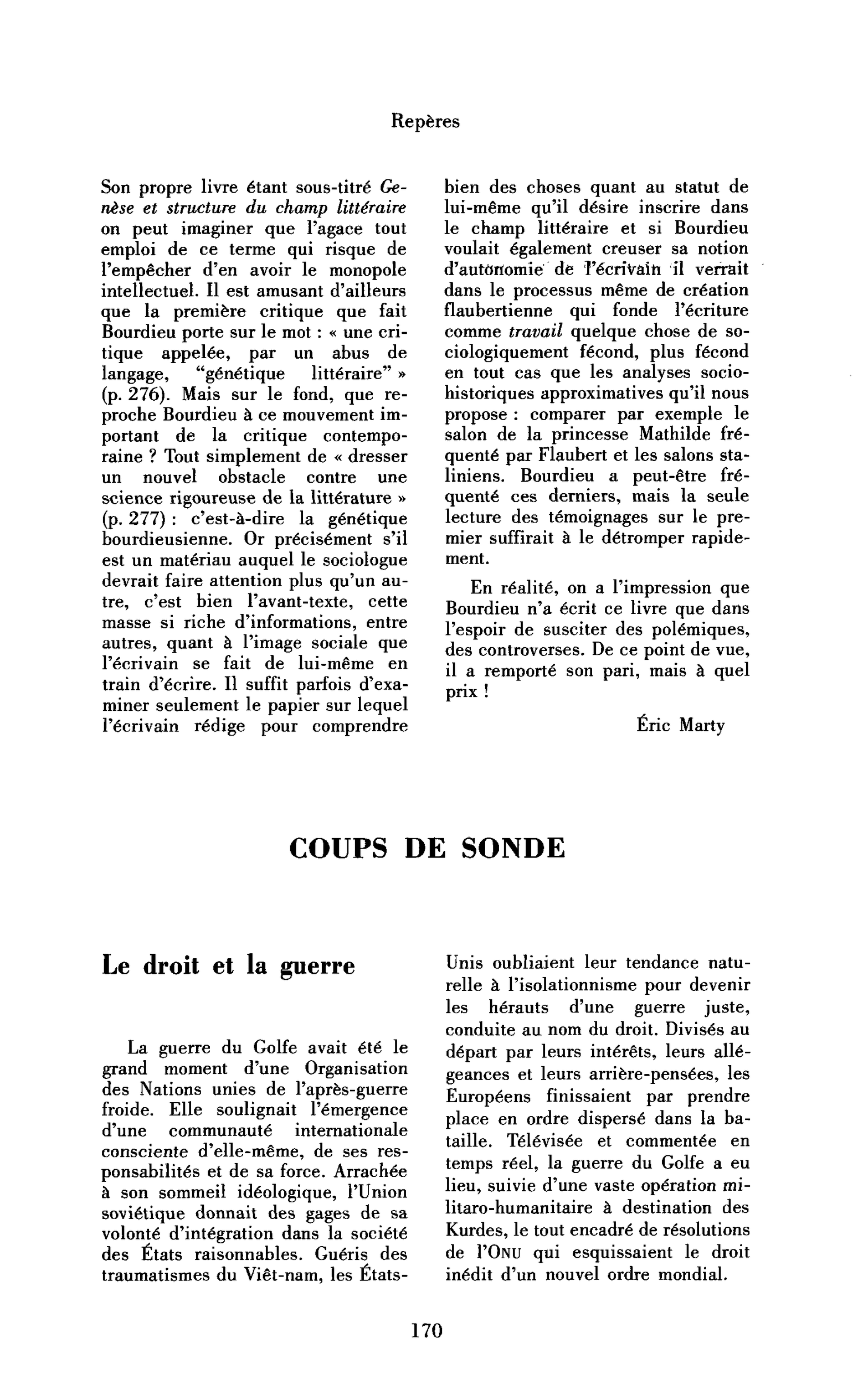 Le droit et la guerre