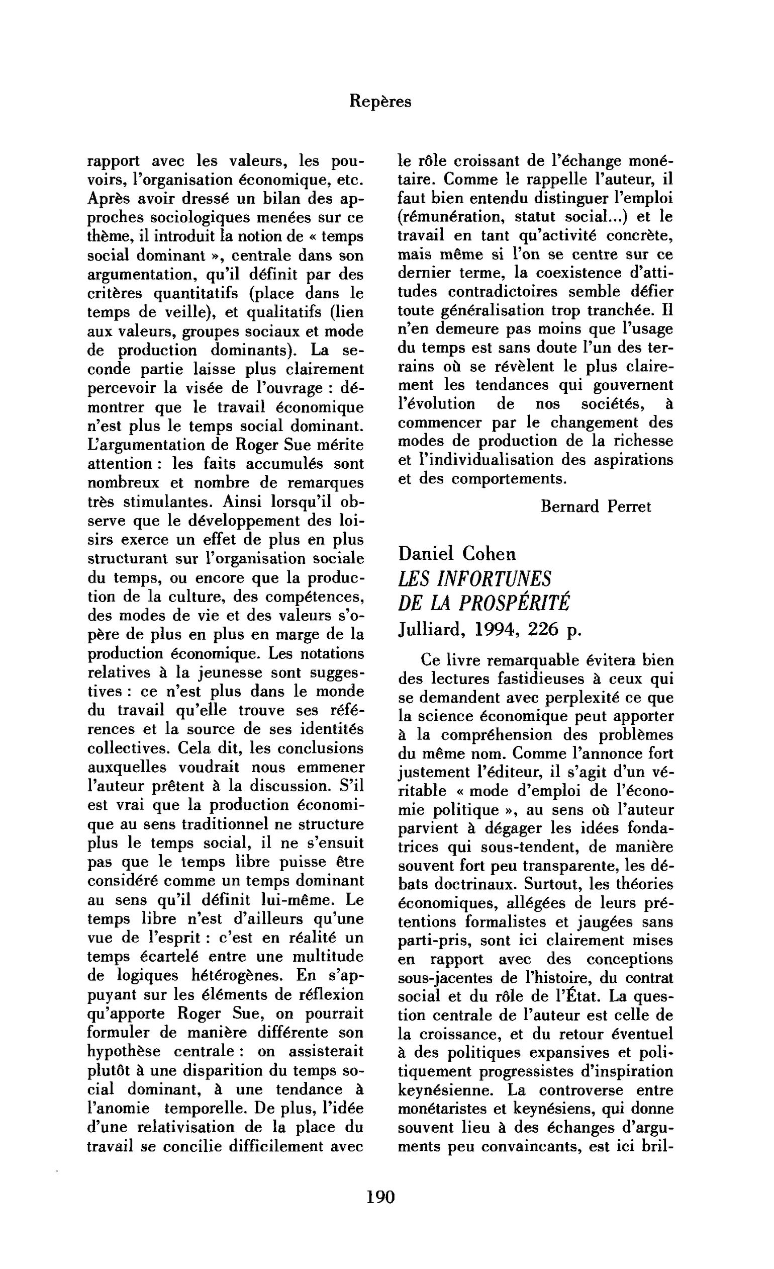 Daniel Cohen : les Infortunes de la prospérité
