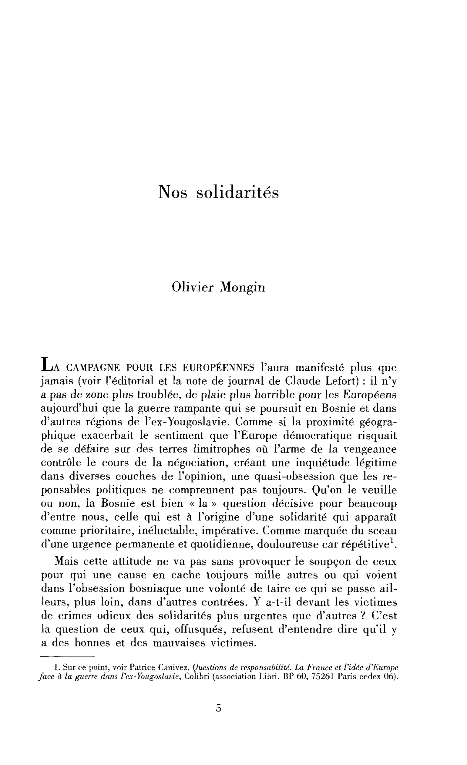Nos solidarités