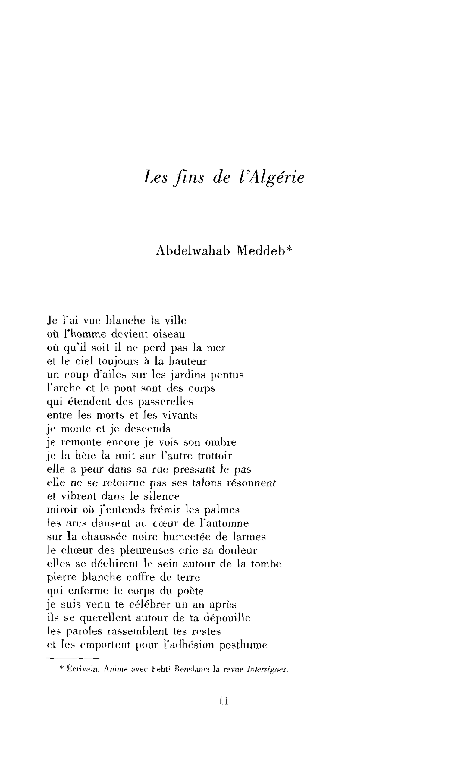 Les fins de l’Algérie