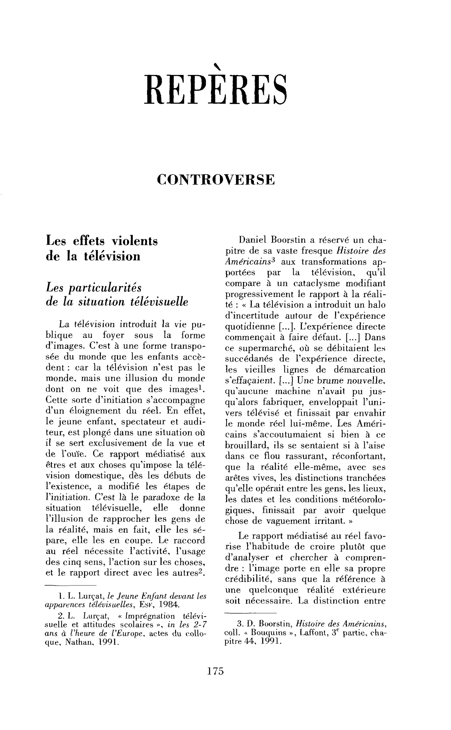 Les effets violents de la télévision