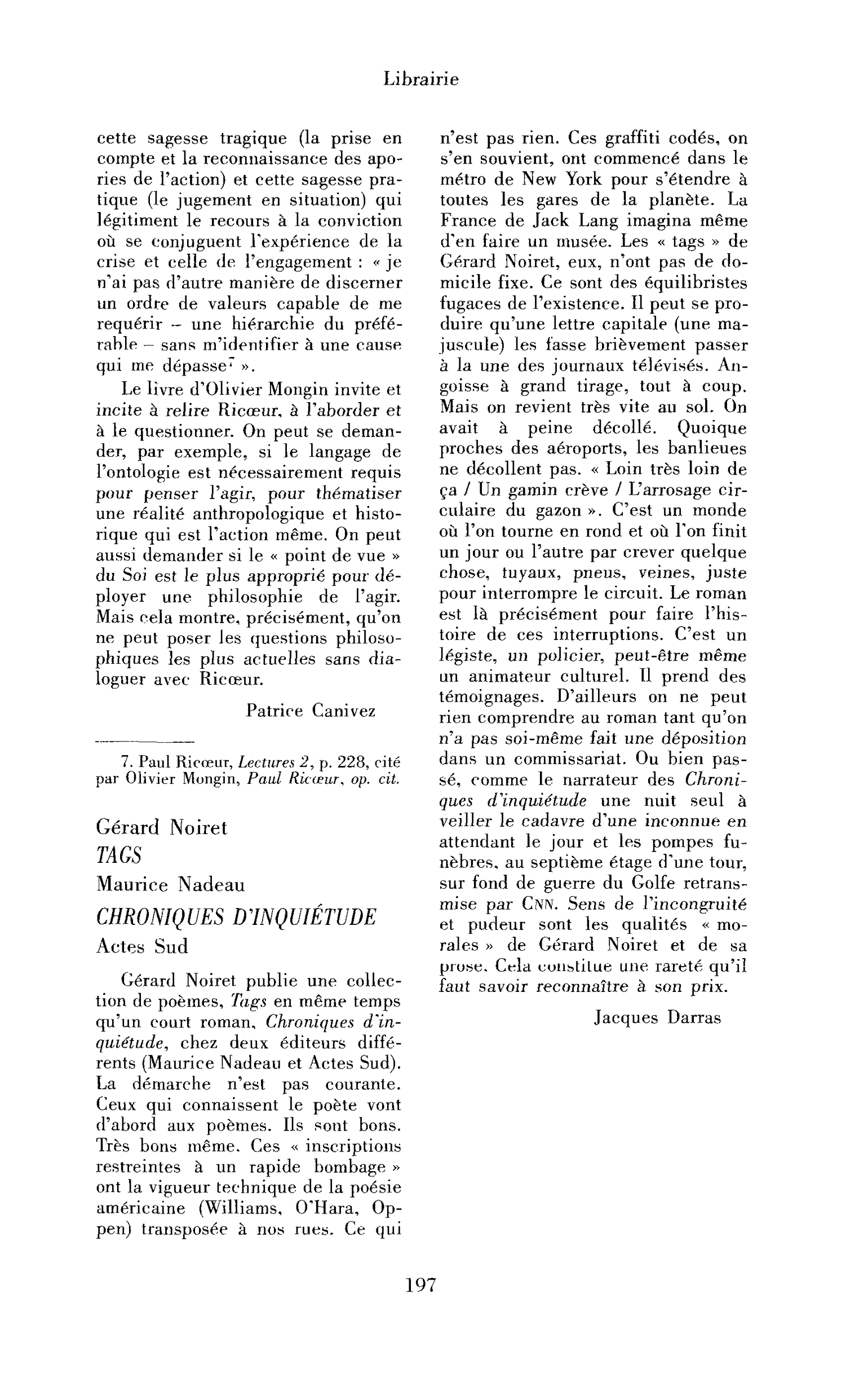 « Gérard Noiret : Tags ; Chroniques d’inquiétude »