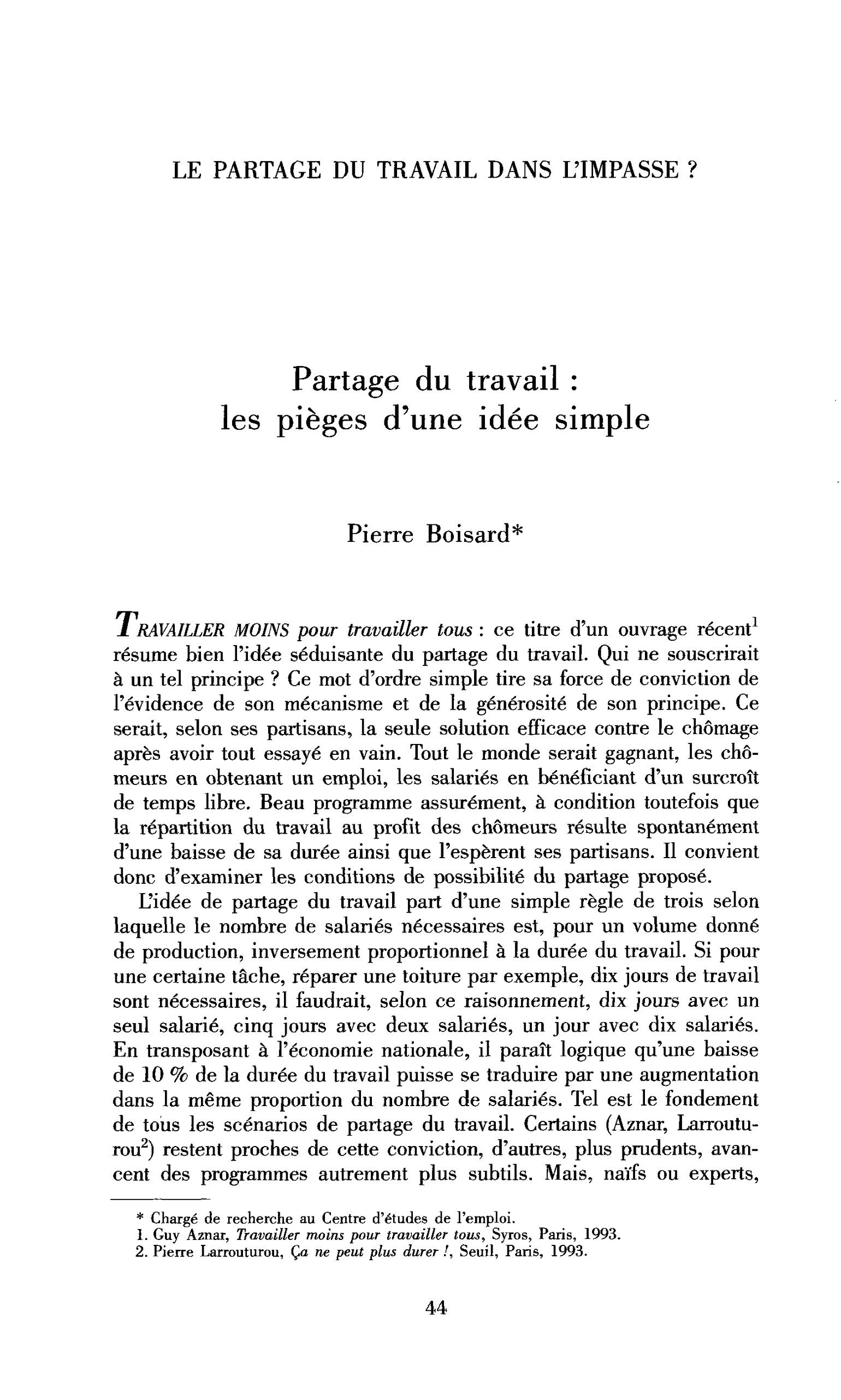 Partage du travail : les pièges d’une idée simple