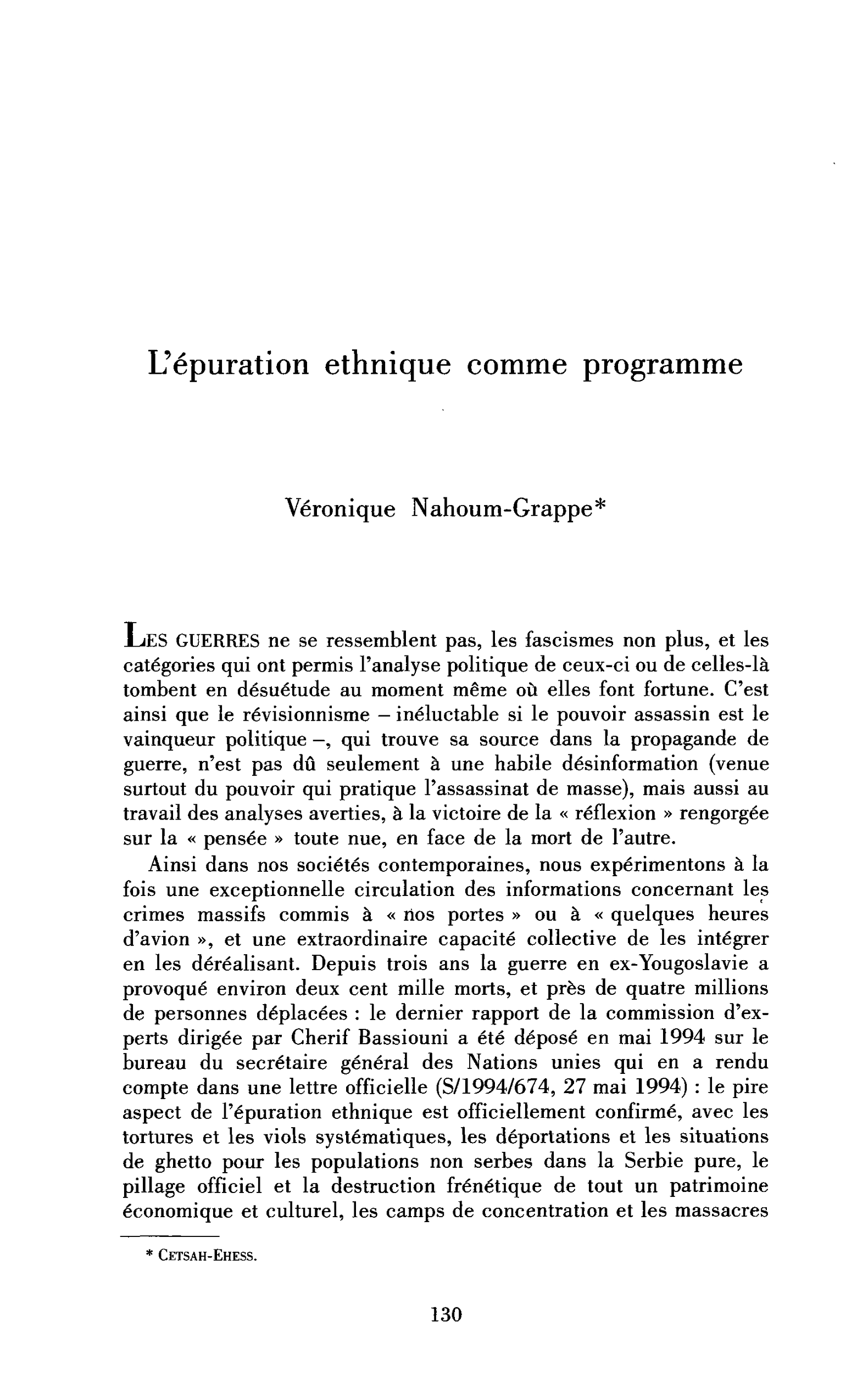 L’épuration ethnique comme programme
