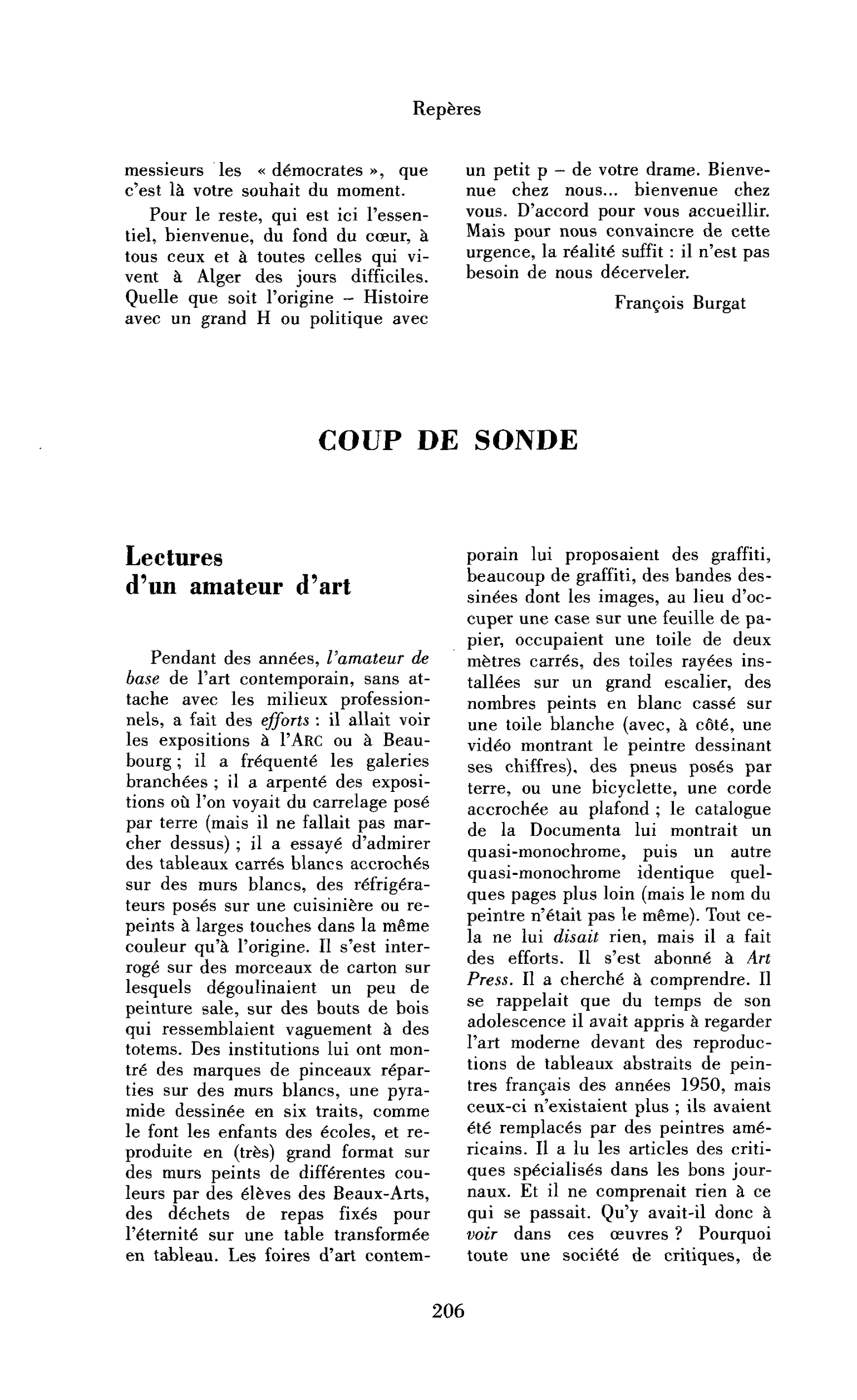 Lectures d’un amateur d’art