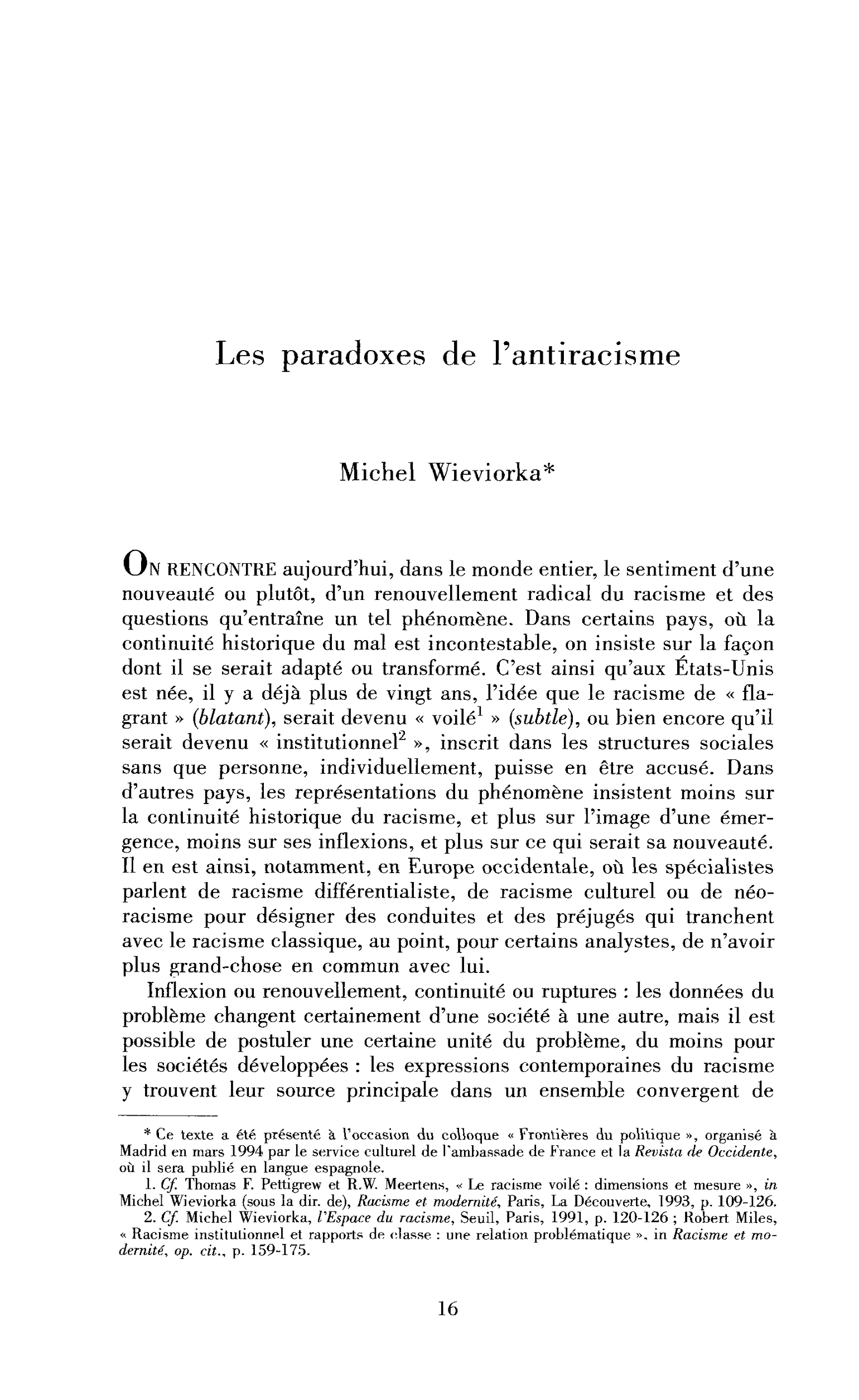 Les paradoxes de l’antiracisme