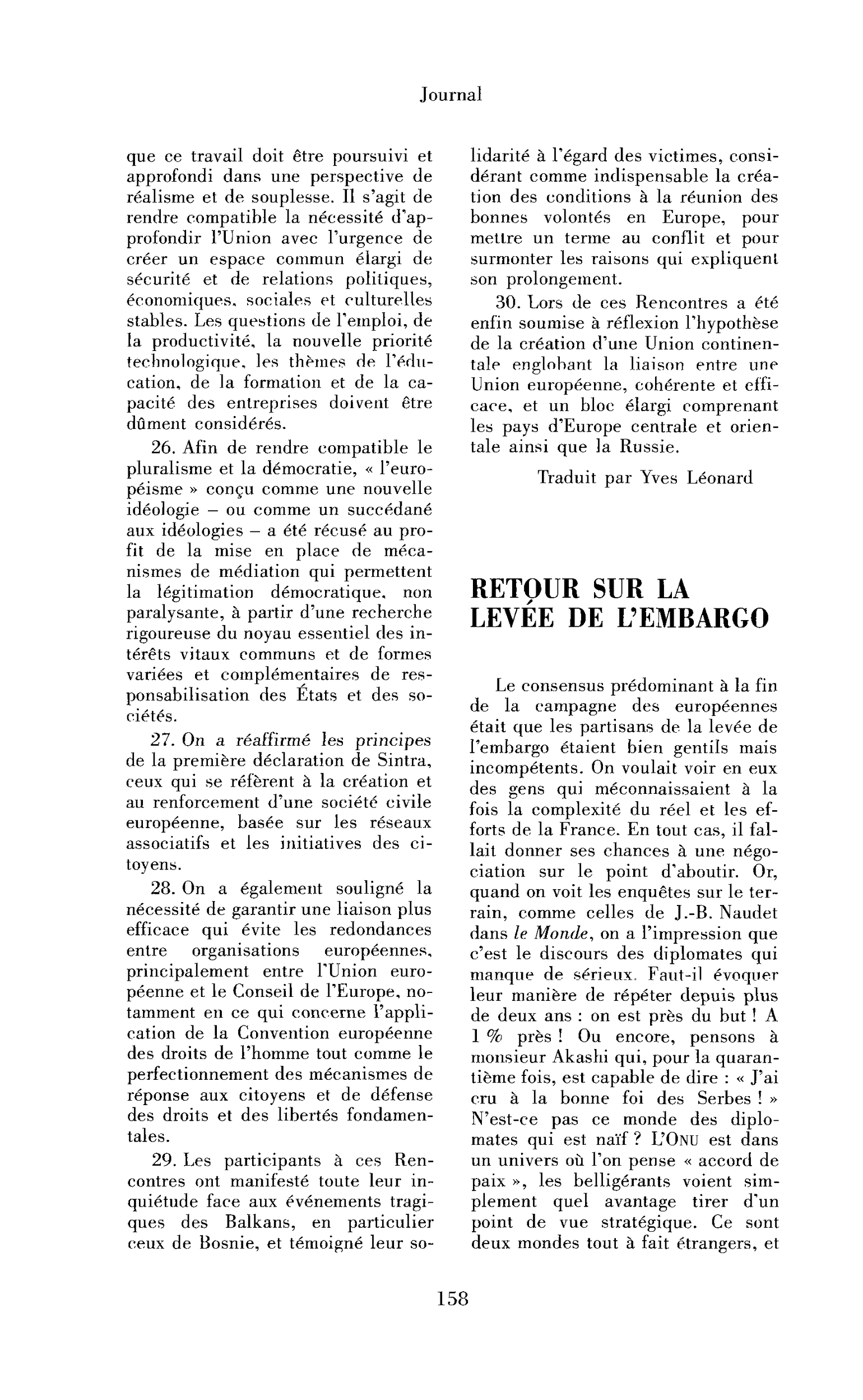 Retour sur la levée de l’embargo