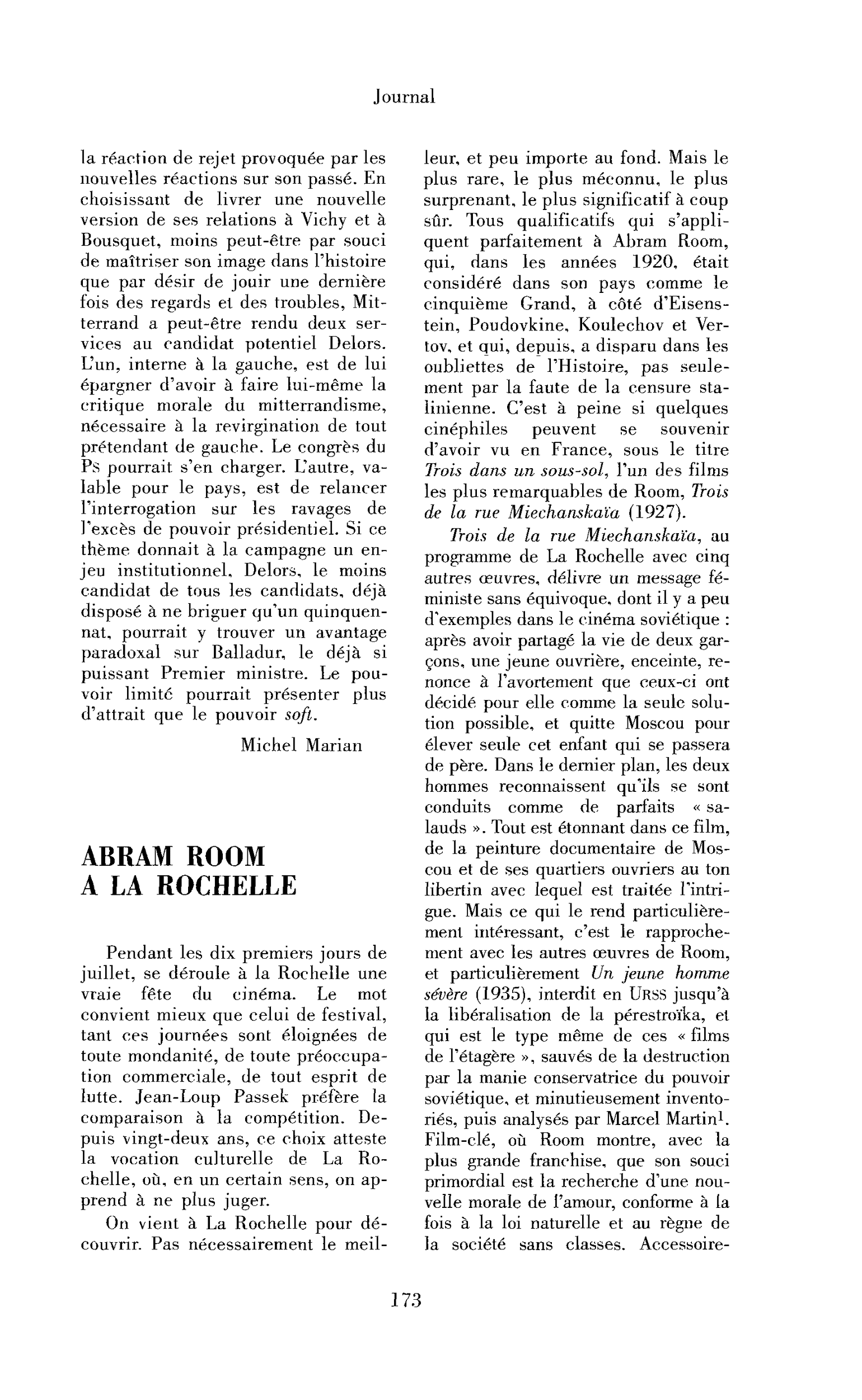 Abram Room à la Rochelle