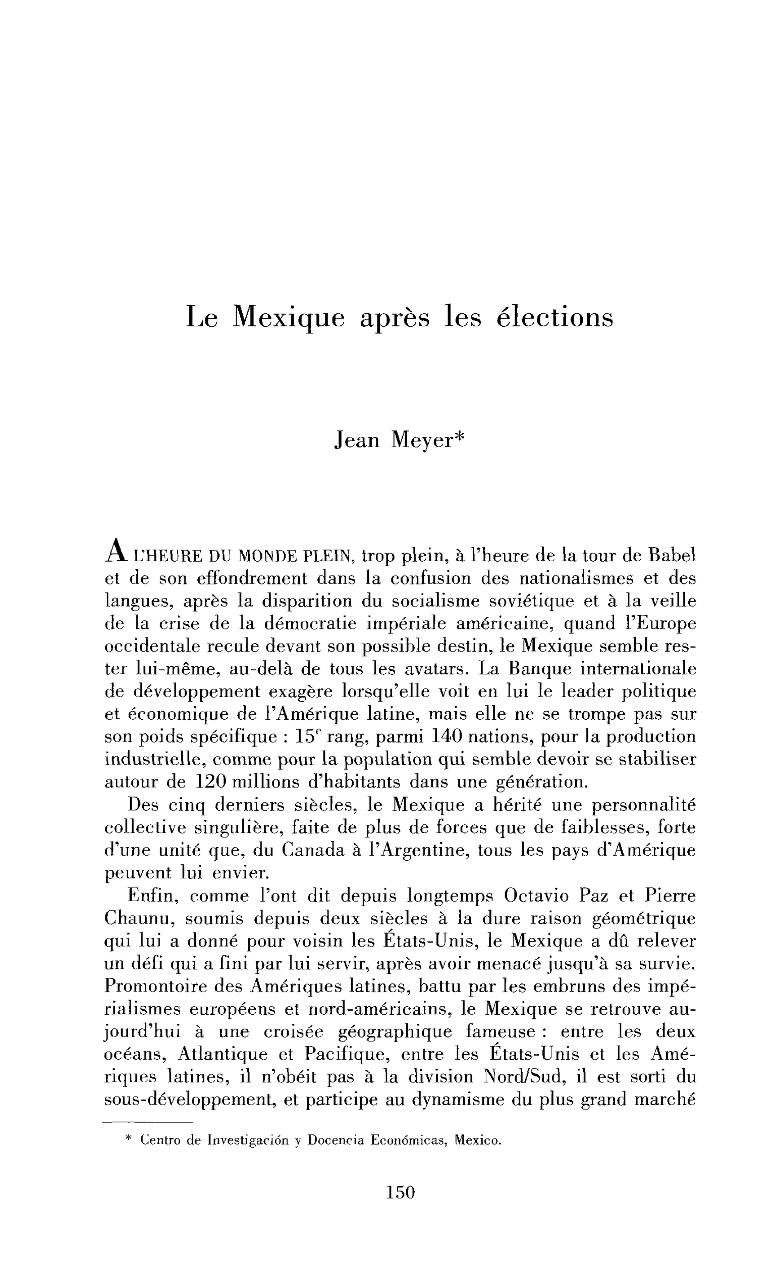 Le Mexique après les élections