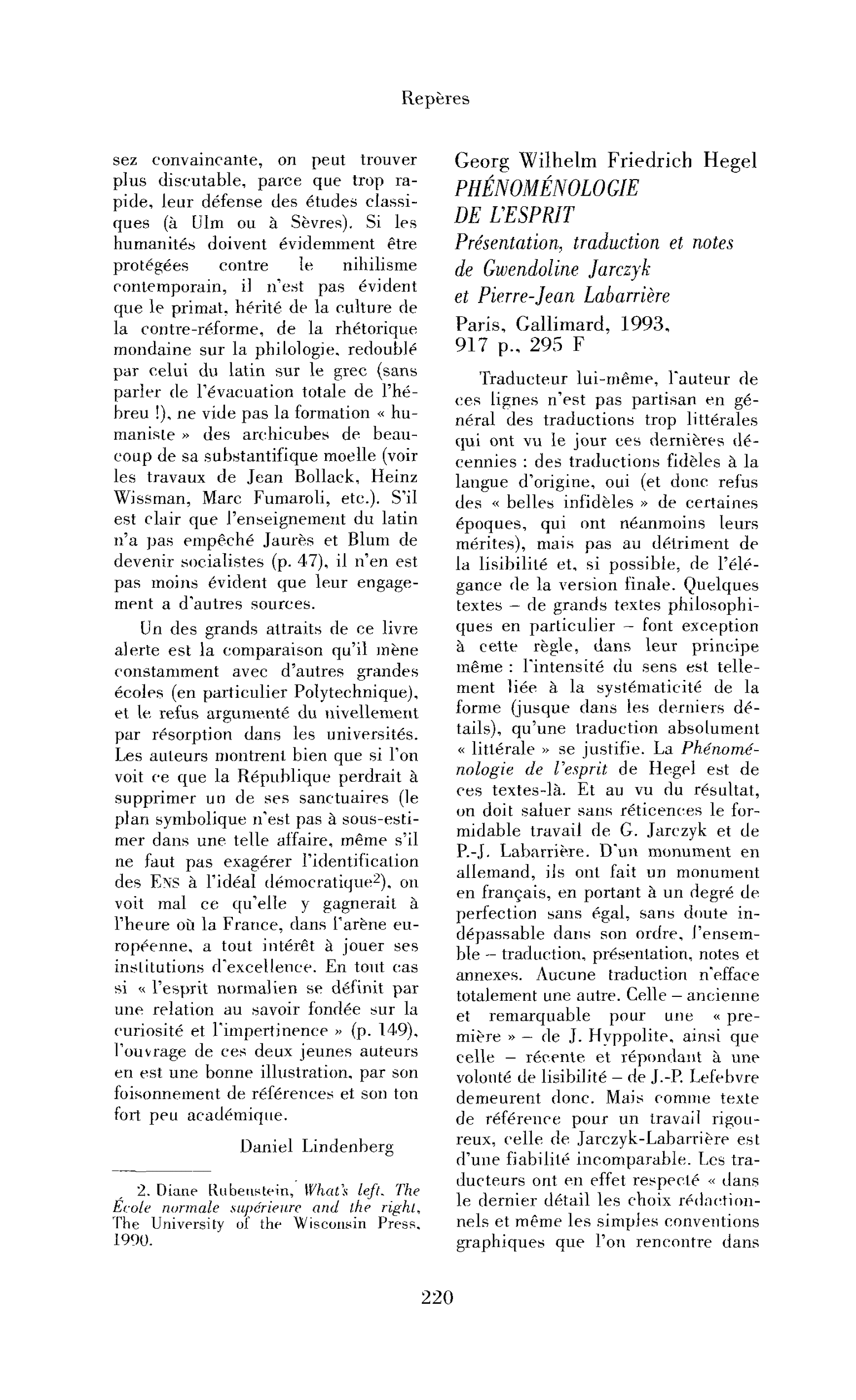 Georg Wilhelm Friedrich Hegel : Phénoménologie de l’esprit