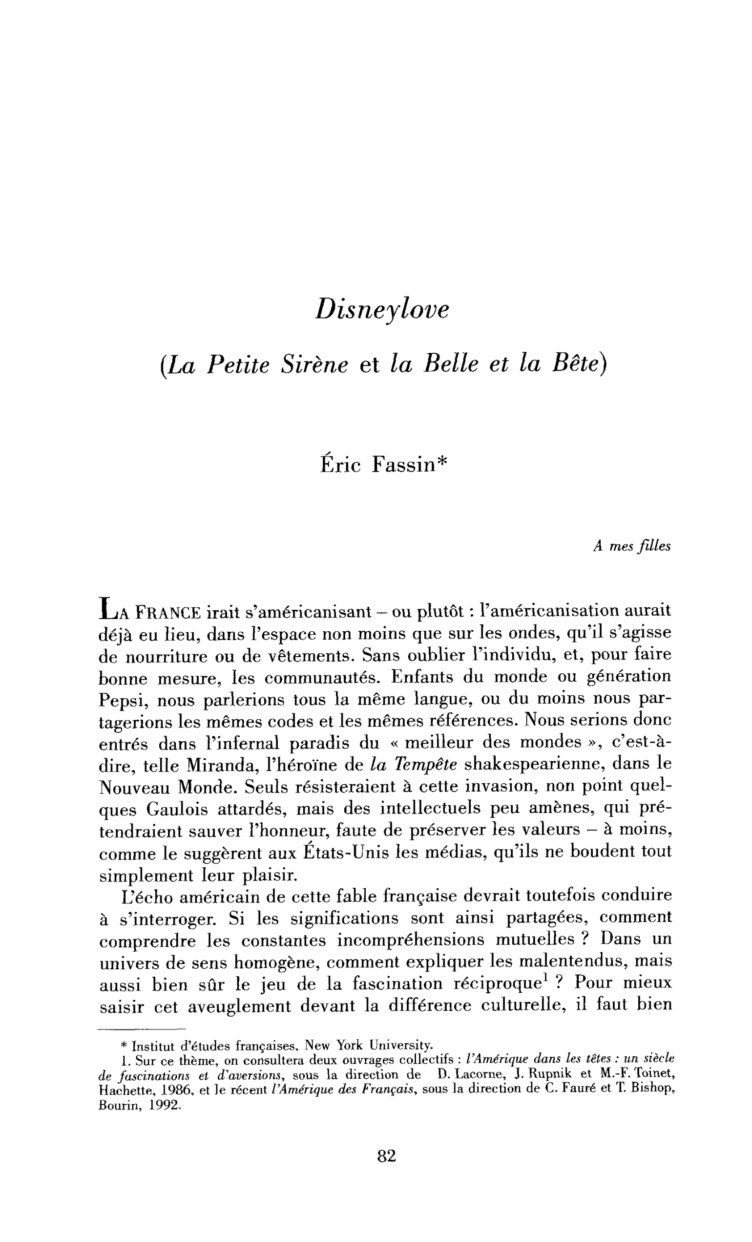 Disneylove (La Petite Sirène et La Belle et la Bête)