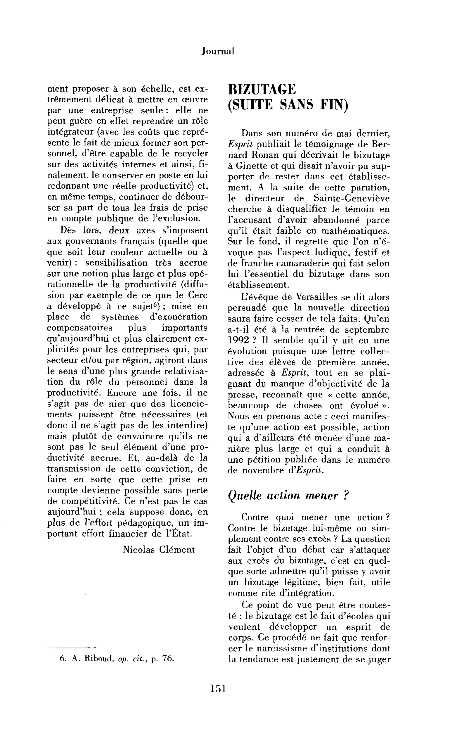 Bizutage (suite sans fin)