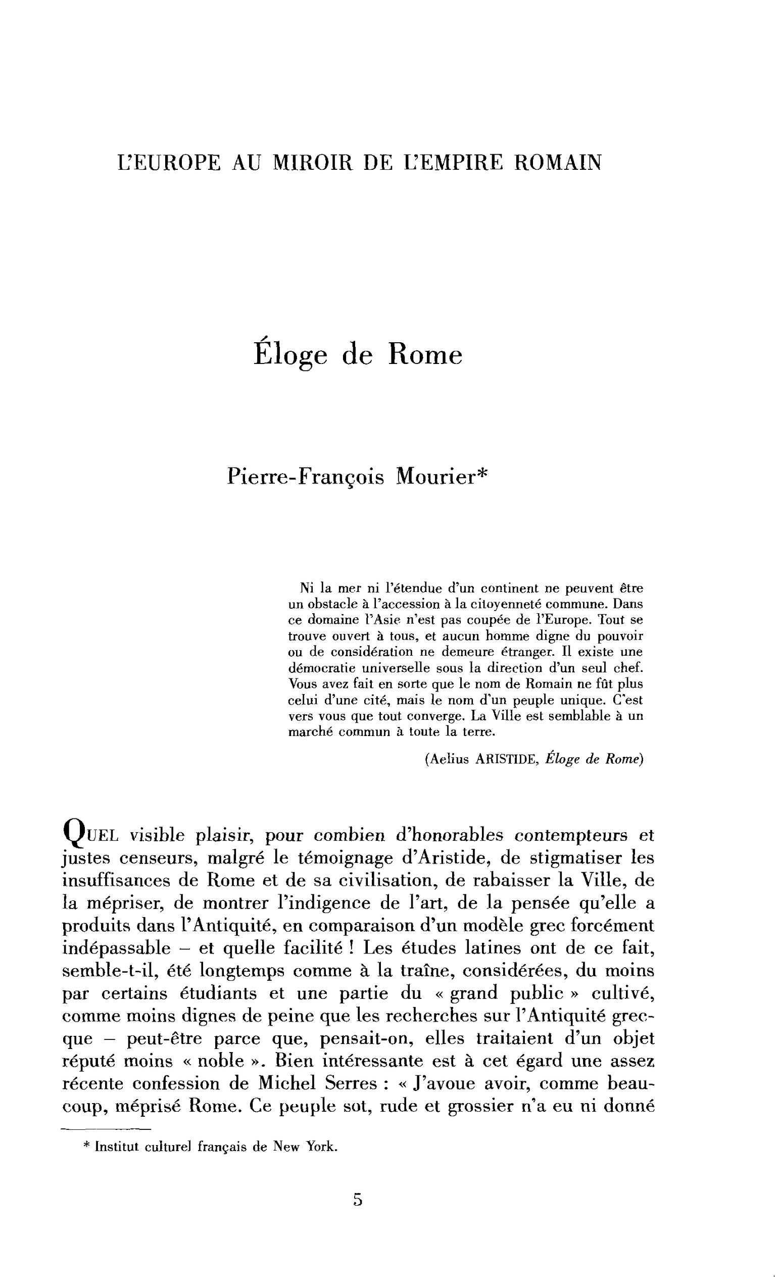Éloge de Rome