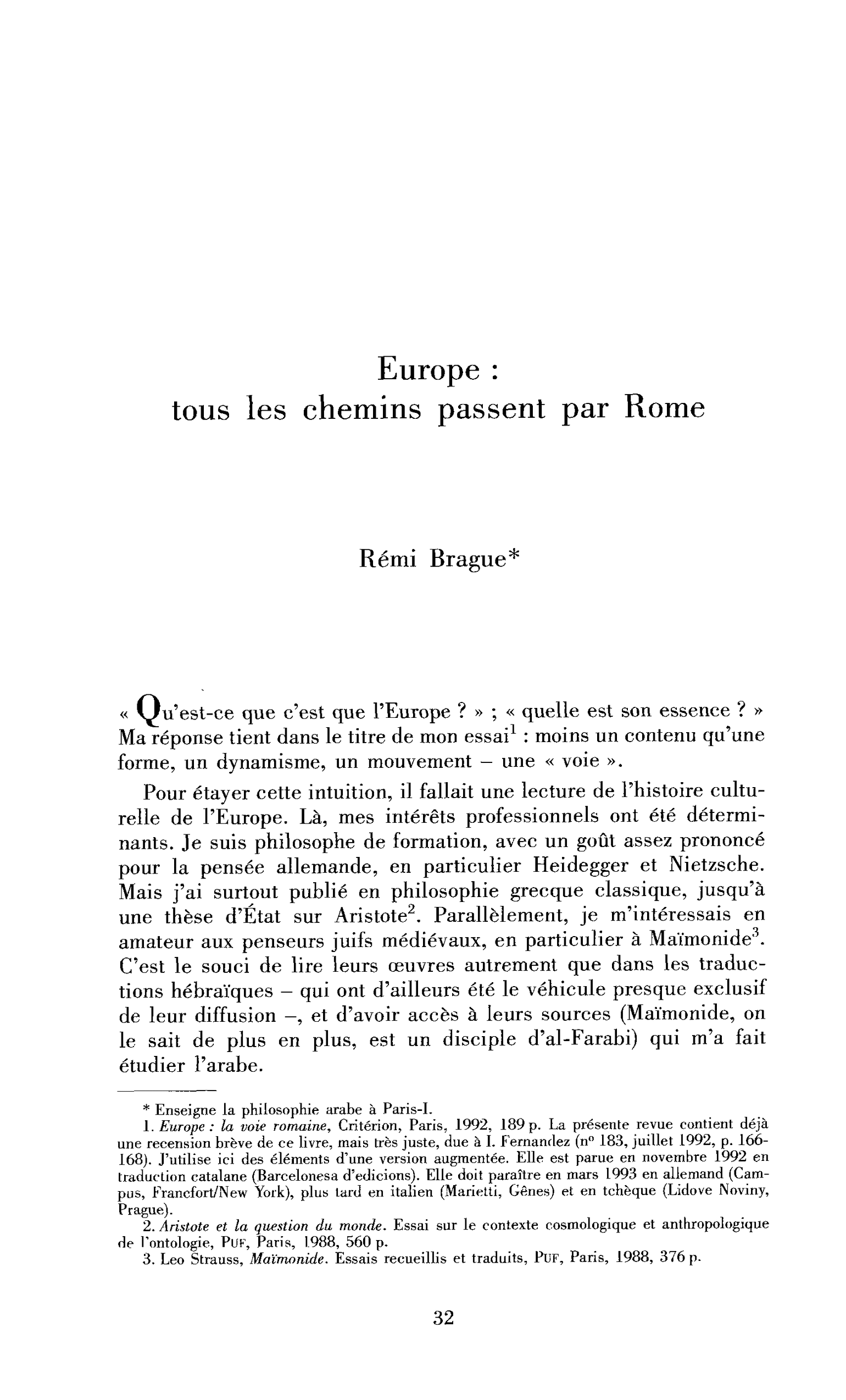 Europe : « Tous les chemins passent par Rome »