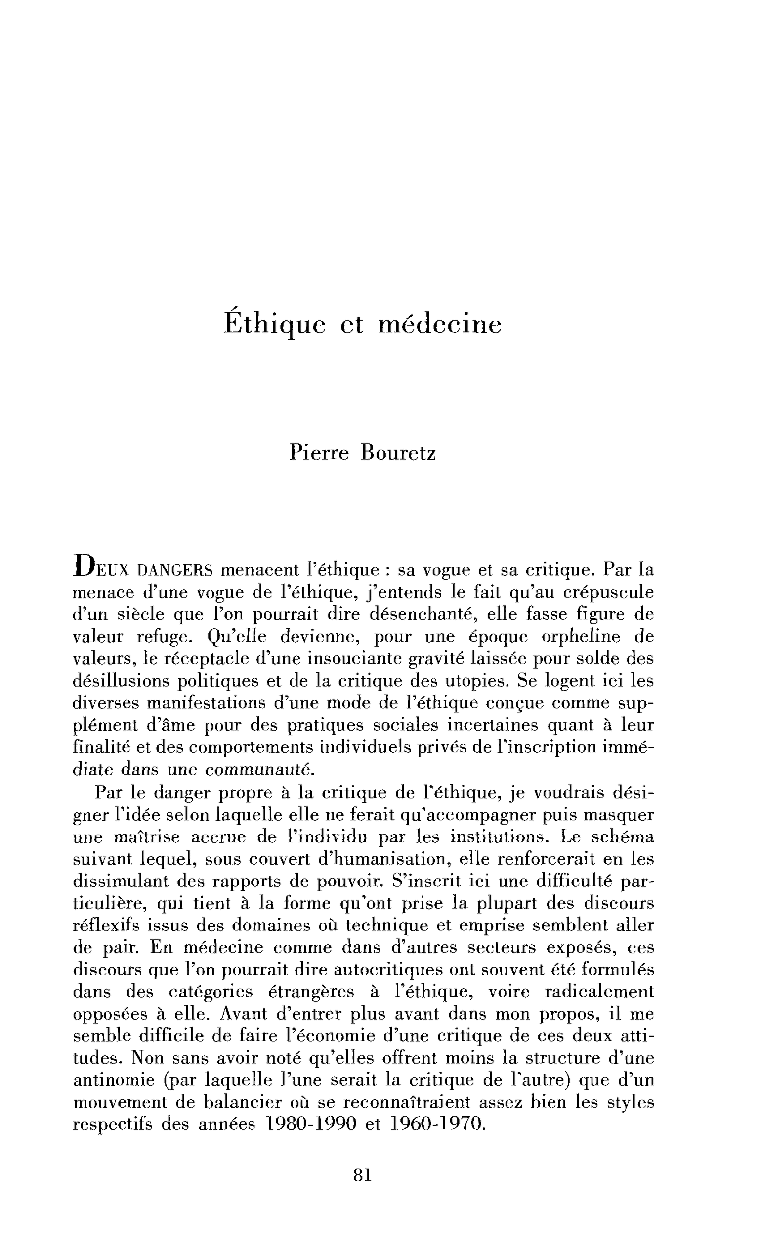 Éthique et médecine