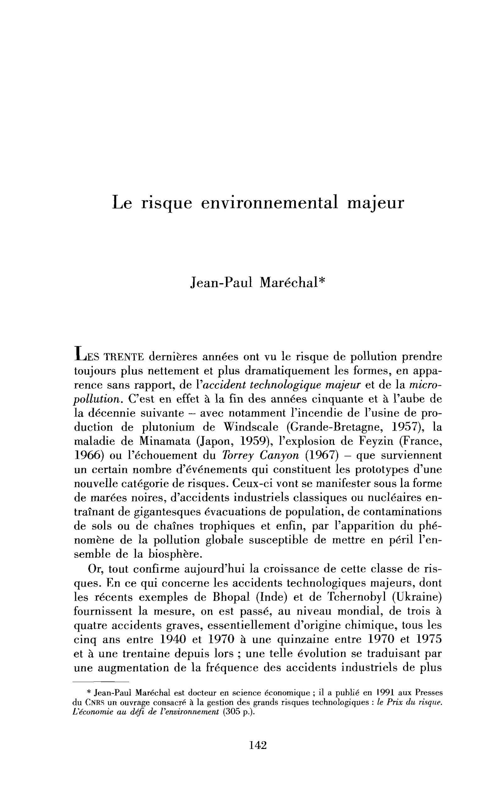Face au risque environnemental majeur