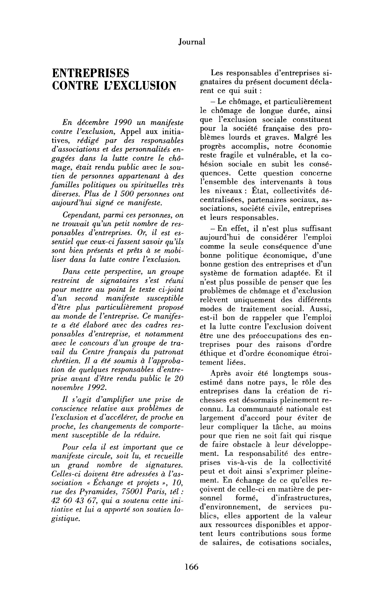Entreprises contre l’exclusion