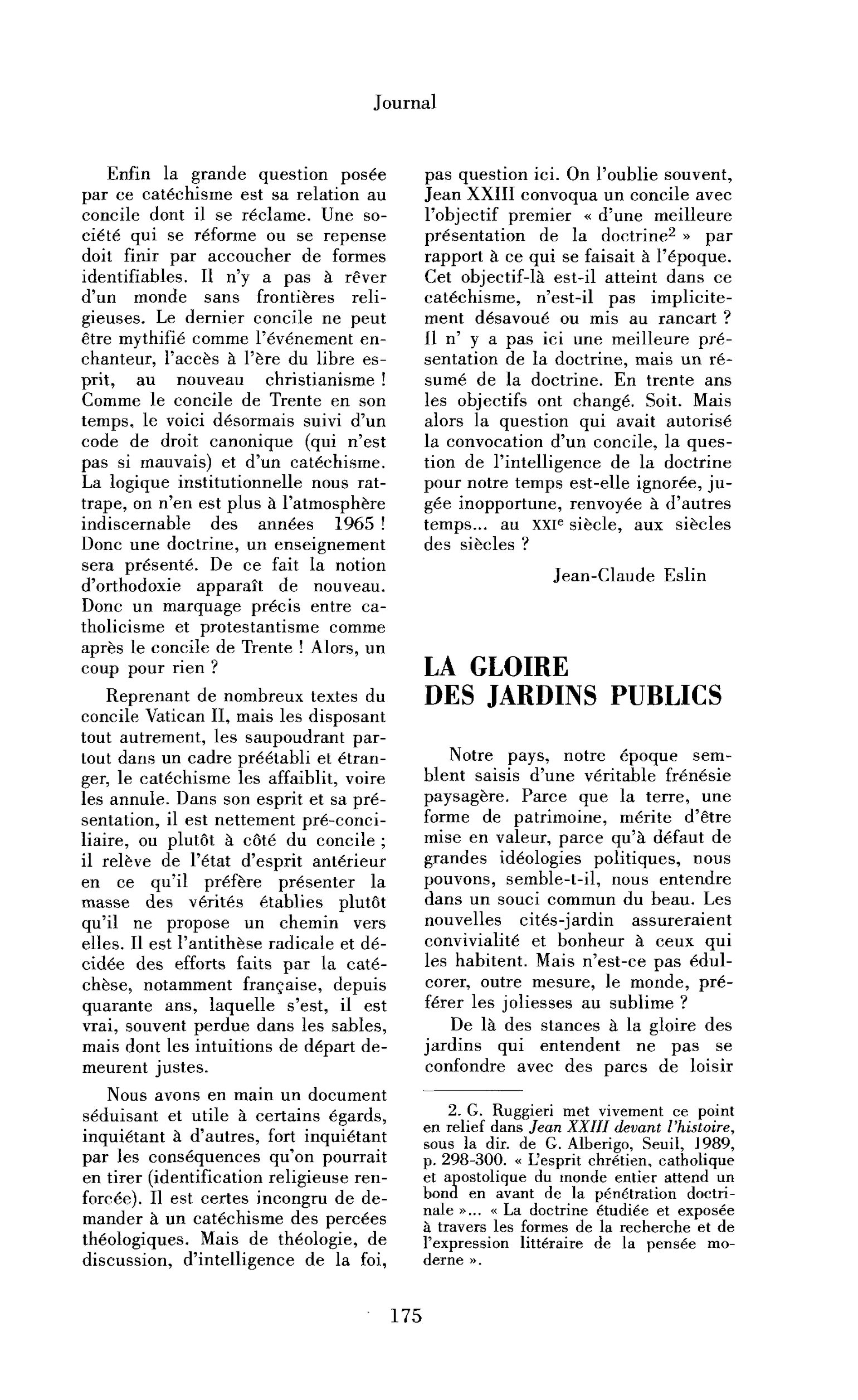 La gloire des jardins publics