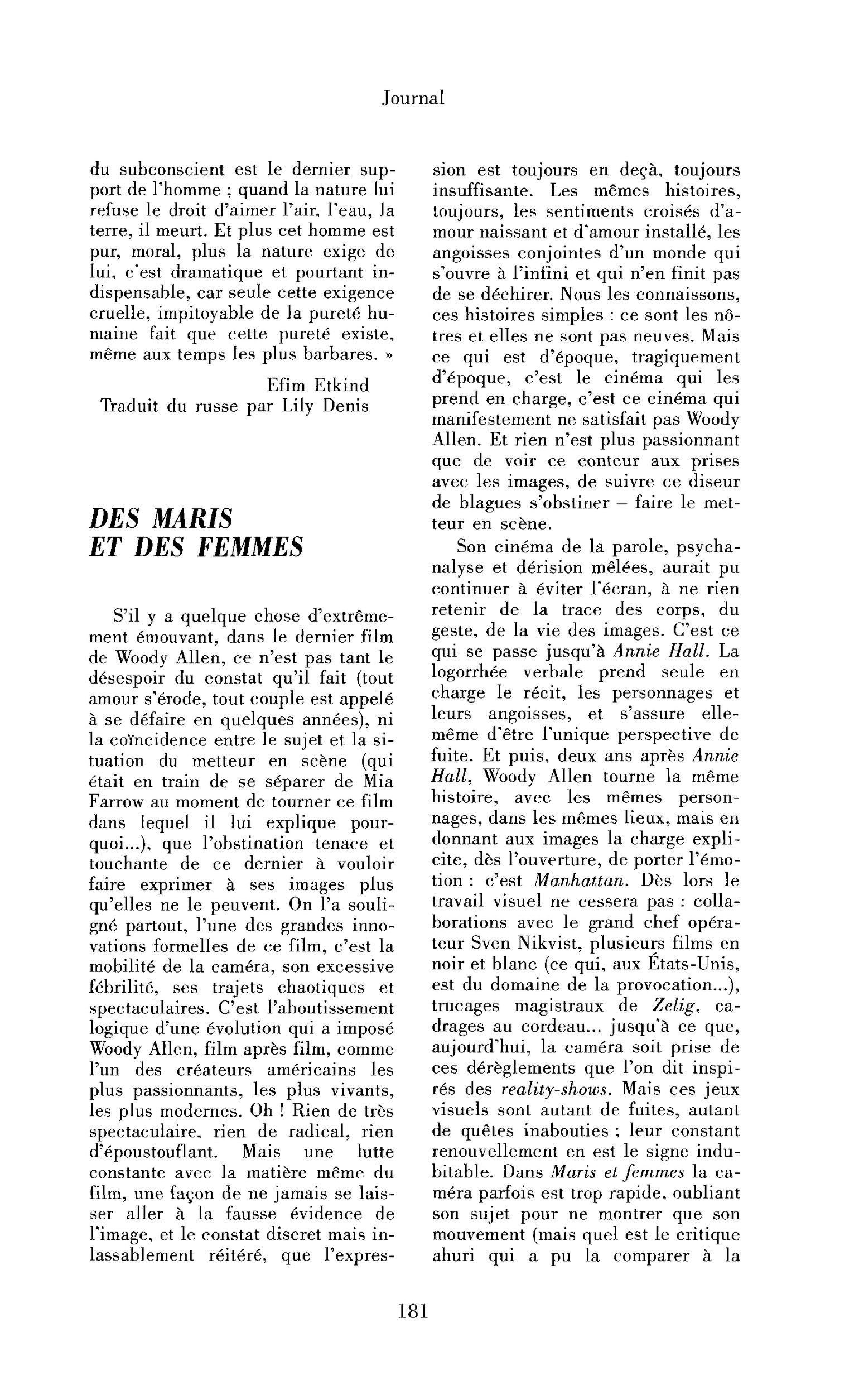 Des maris et des femmes