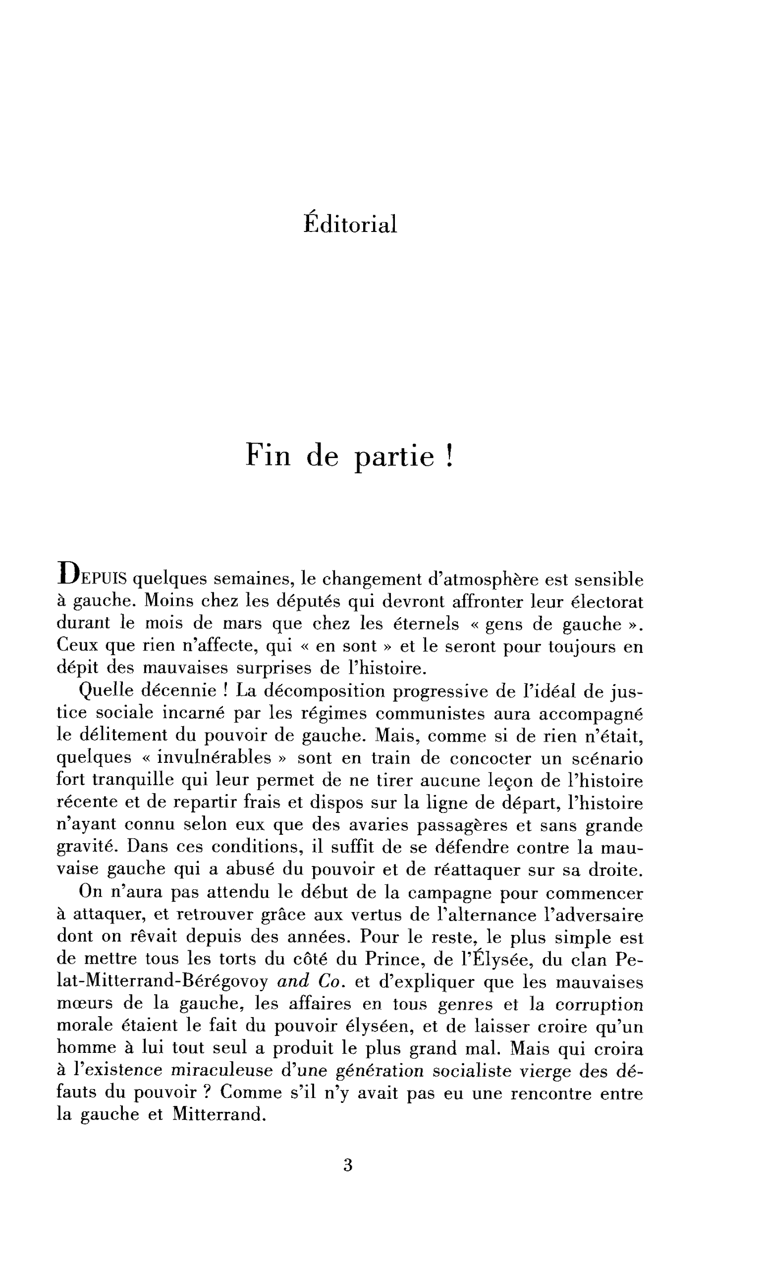 Fin de partie !