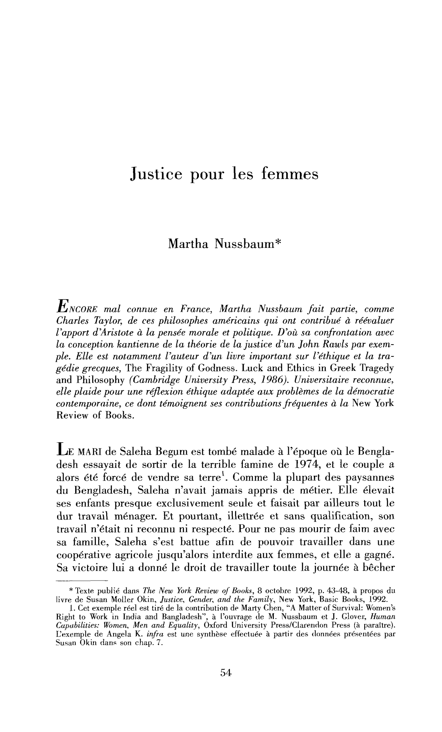 Justice pour les femmes