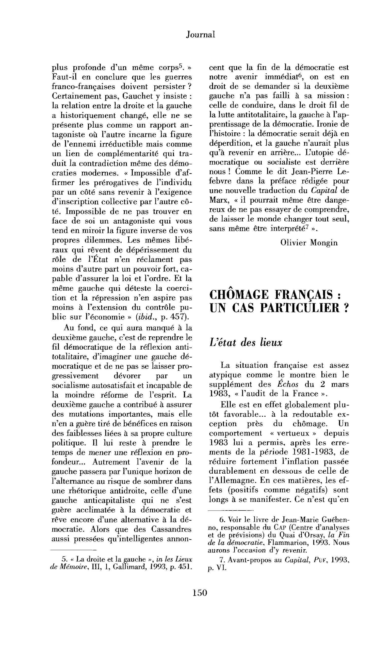 Chômage français : un cas particulier ?
