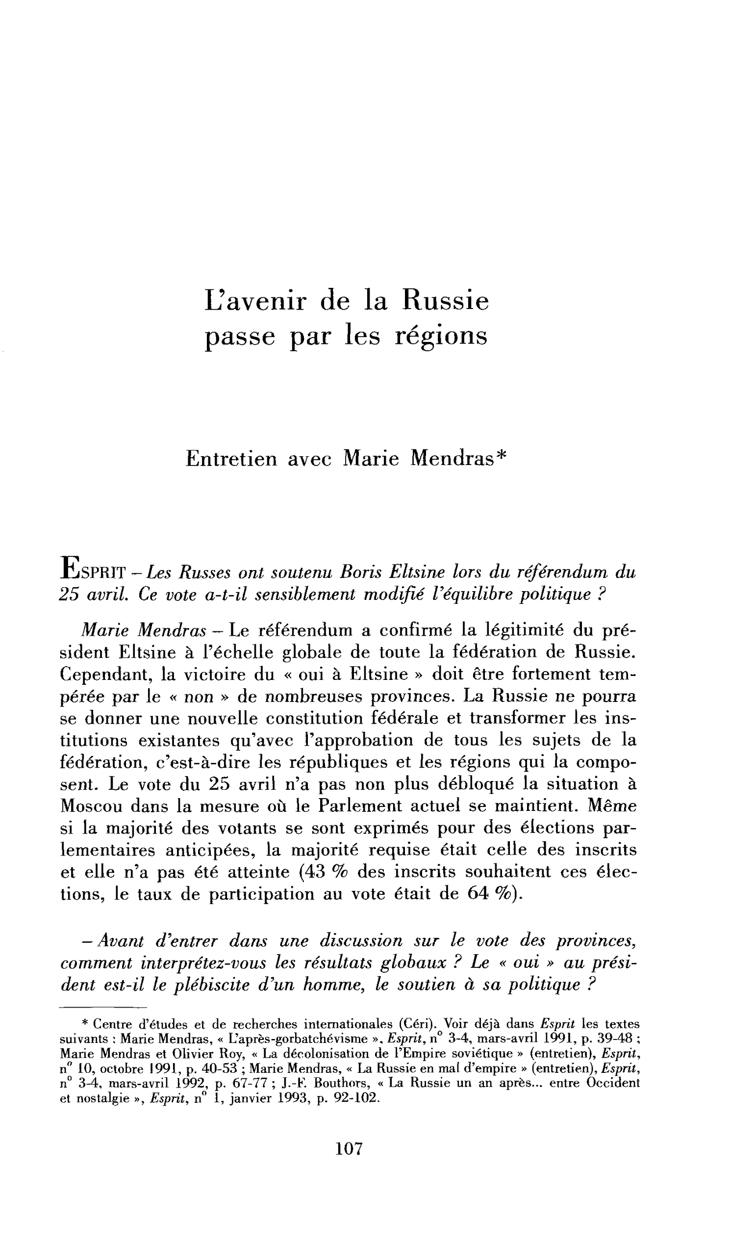 L’avenir de la Russie passe par ses provinces