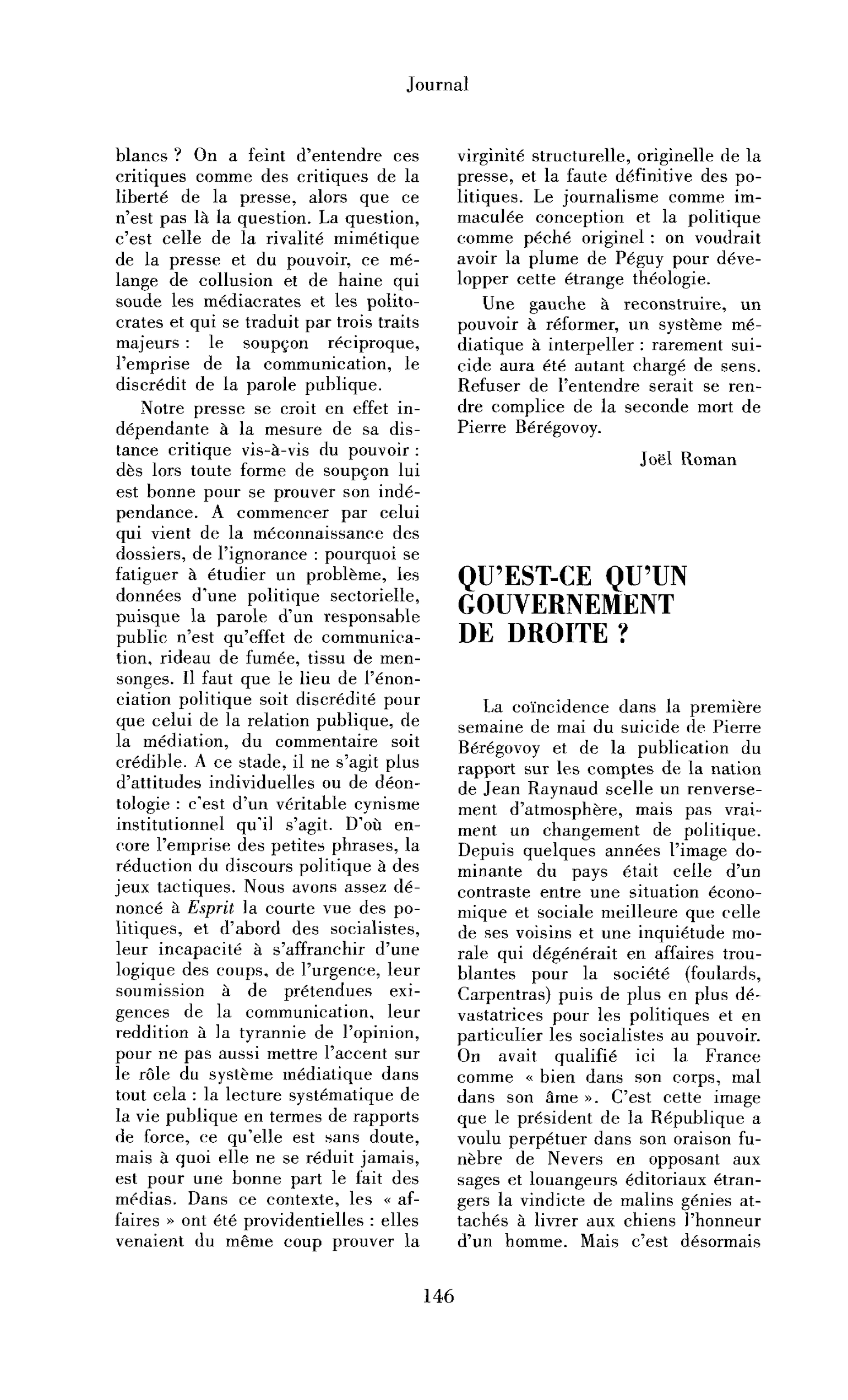 Qu’est-ce qu’un gouvernement de droite ?