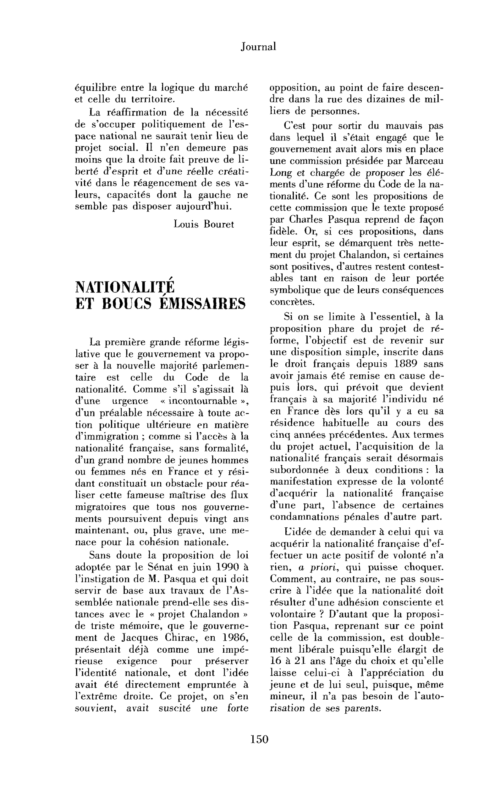 Nationalité et boucs émissaires